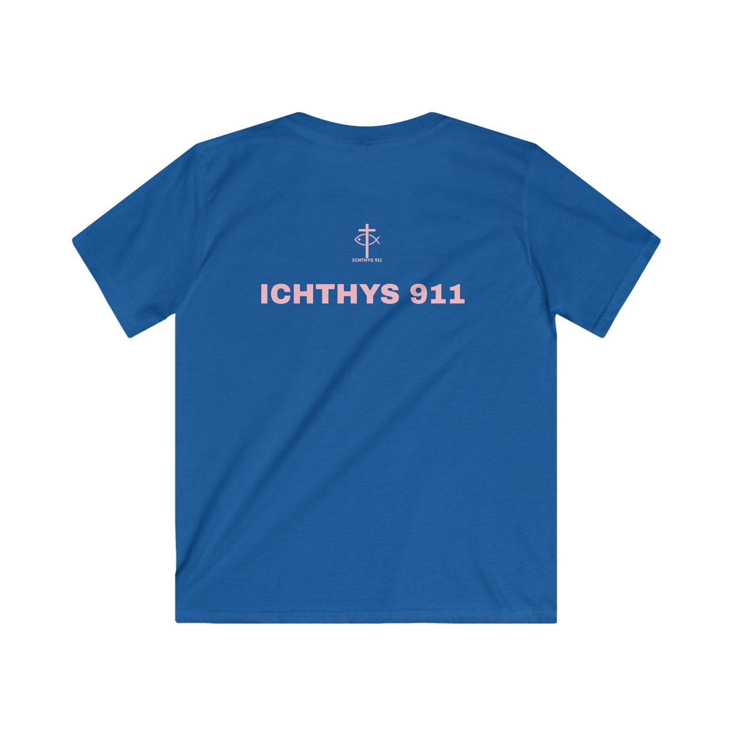 Kids Faith T-Shirt -ICHTHYS 911 Design Pink Font