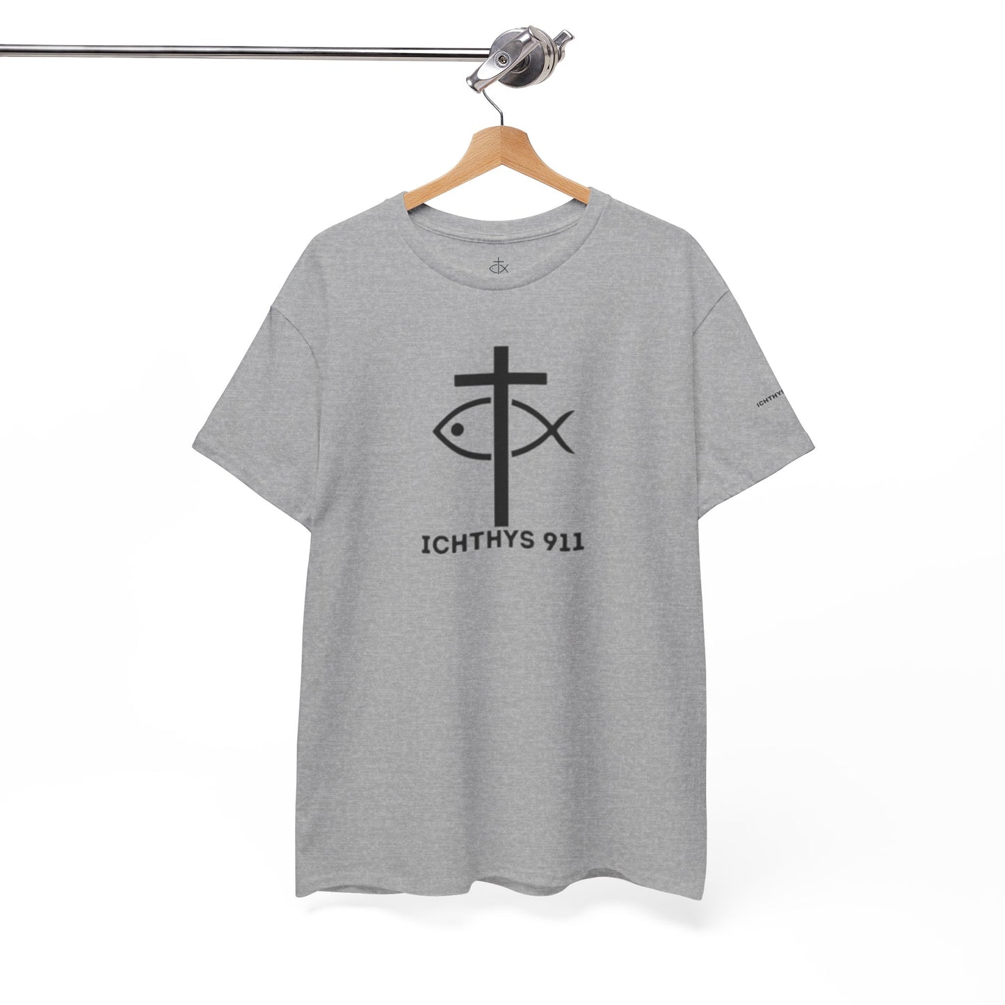 Authentic Design - Unisex T-Shirt - Heavy Cotton T-Shirt - Jesus Fish - Men's T-Shirt - Women T-Shirt Christian Faith - Unisex Clothing - ICHTHYS 911