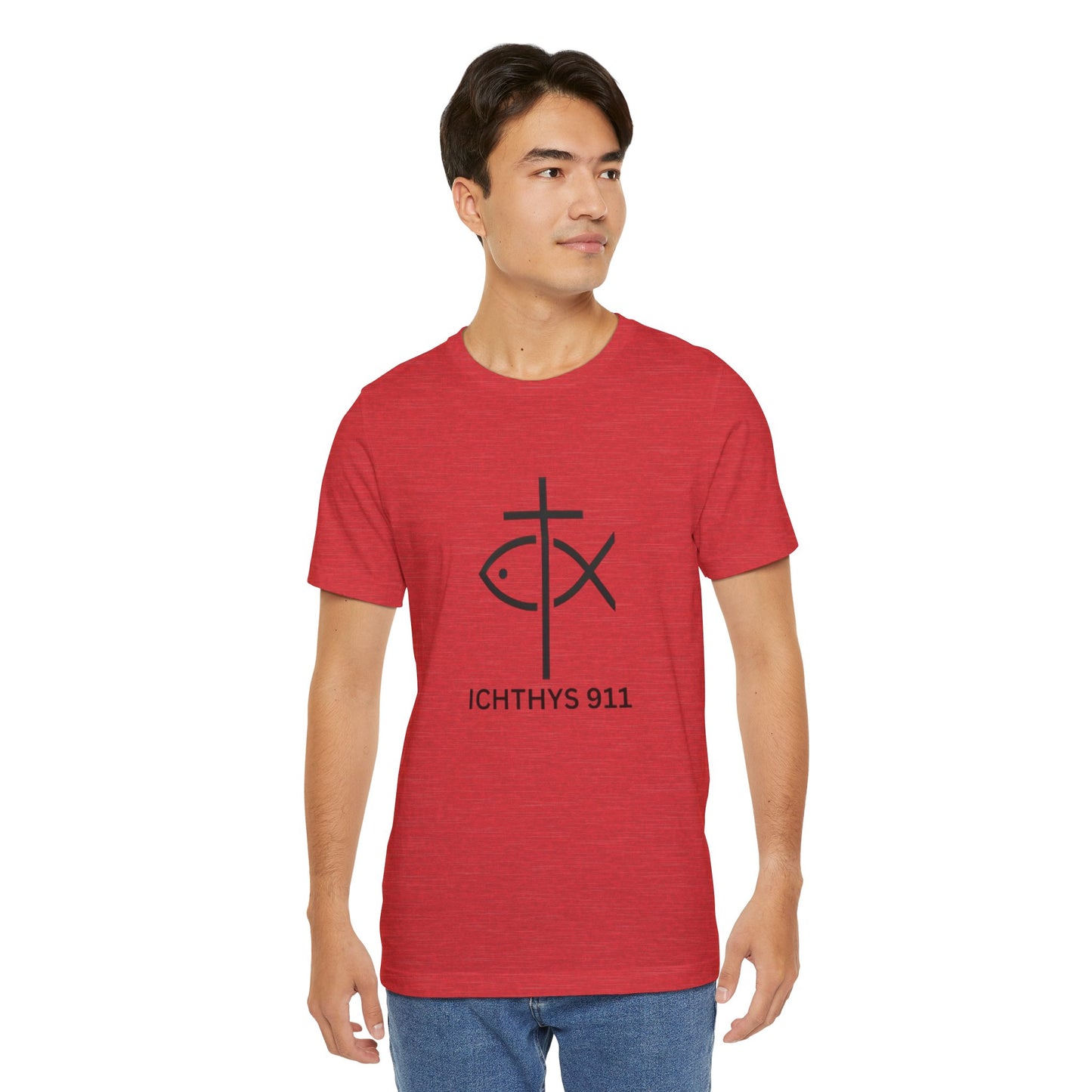 ICHTHYS 911 - Lightweight fabric - Unisex - 100% Airlume combed and ring-spun cotton - Light weight T-Shirt - Faith & Strength