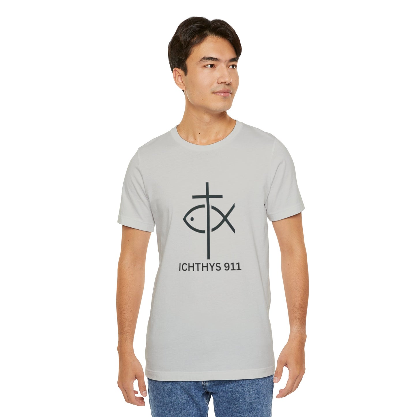 ICHTHYS 911 - Lightweight fabric - Unisex - 100% Airlume combed and ring-spun cotton - Light weight T-Shirt - Faith & Strength