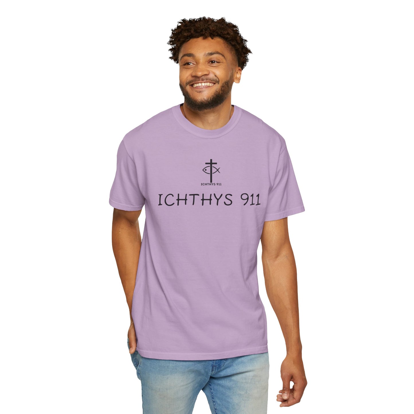 ICHTHYS 911 - "Authentic - Reverse" Black Font - Unisex T - Women T - Men T -Christian Tee - Faith-Inspired Shirt - Christian Fashion - Wear Your Faith