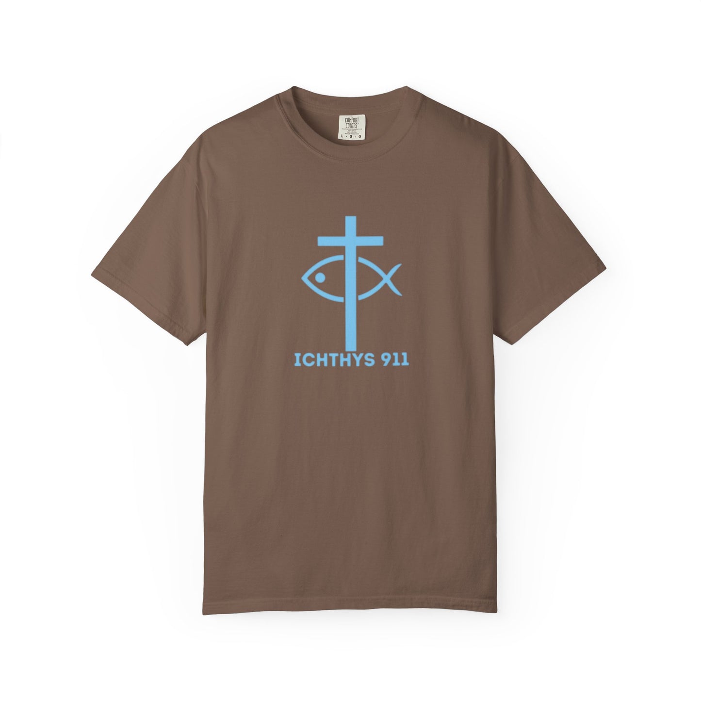 Strength Through Christ Philippians 4:13 - Blue Font - Unisex Garment Dyed T- Shirt - 100% US Cotton -Men T-Shirt - Women T-Shirt- Christian Activewear