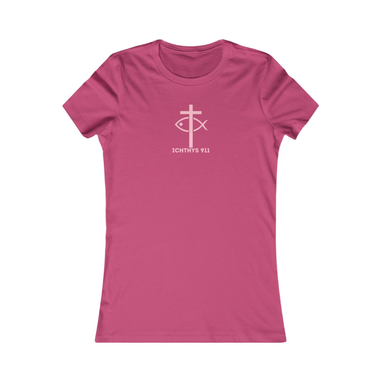 ICHTHYS 911 "Faith Hope Love" Inspirational Women's Favorite Tee - Love and Positivity Shirt - Slim Fit with Longer Body Length
