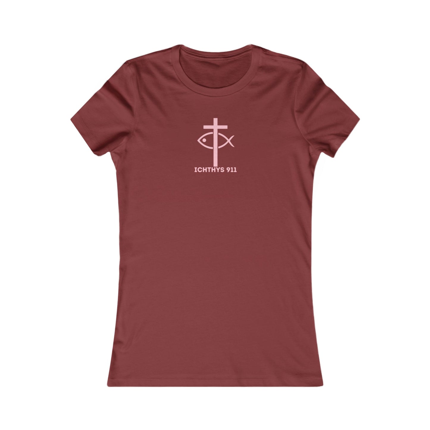 ICHTHYS 911 "Faith Hope Love" Inspirational Women's Favorite Tee - Love and Positivity Shirt - Slim Fit with Longer Body Length