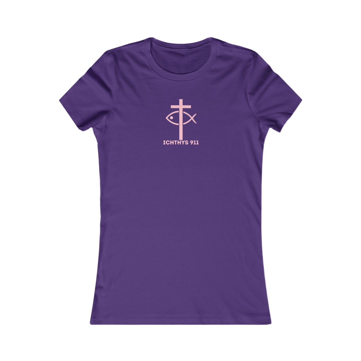 ICHTHYS 911 "Faith Hope Love" Inspirational Women's Favorite Tee - Love and Positivity Shirt - Slim Fit with Longer Body Length