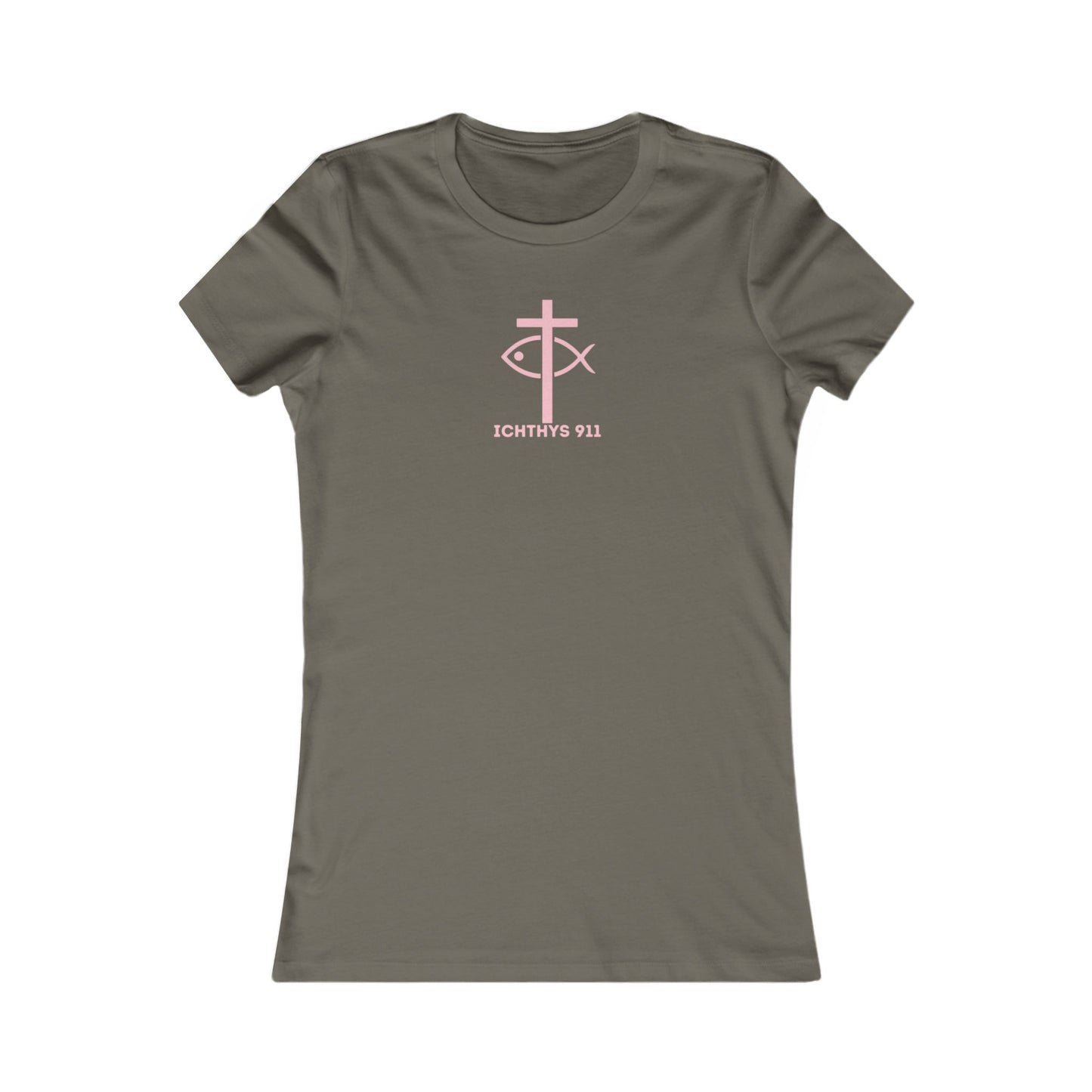 ICHTHYS 911 "Faith Hope Love" Inspirational Women's Favorite Tee - Love and Positivity Shirt - Slim Fit with Longer Body Length