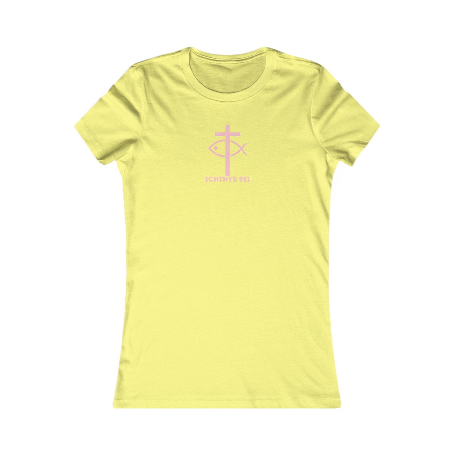 ICHTHYS 911 "Faith Hope Love" Inspirational Women's Favorite Tee - Love and Positivity Shirt - Slim Fit with Longer Body Length
