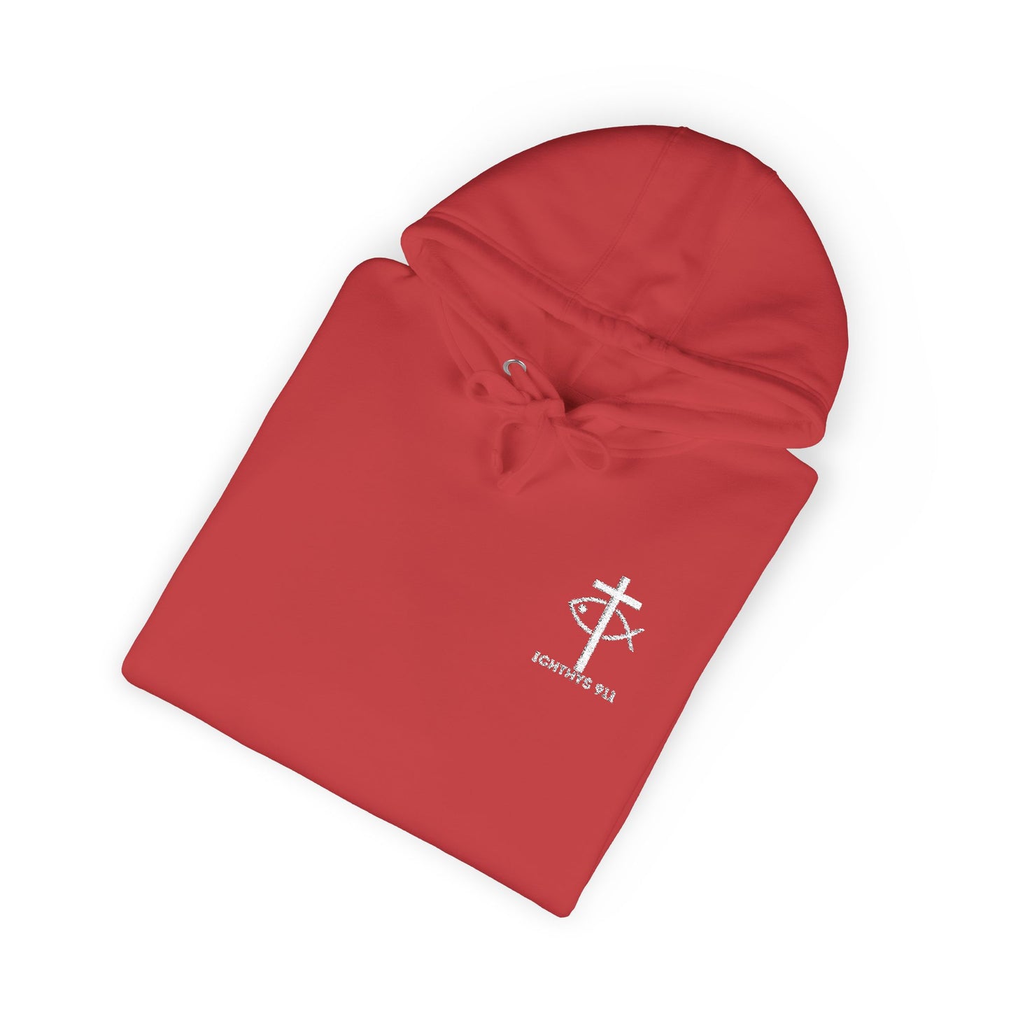 ICHTHYS 911 Embroidery Hoodie Pullover - Unsex - Elevated Embroider Gift for Her or Him - Christian Wear
