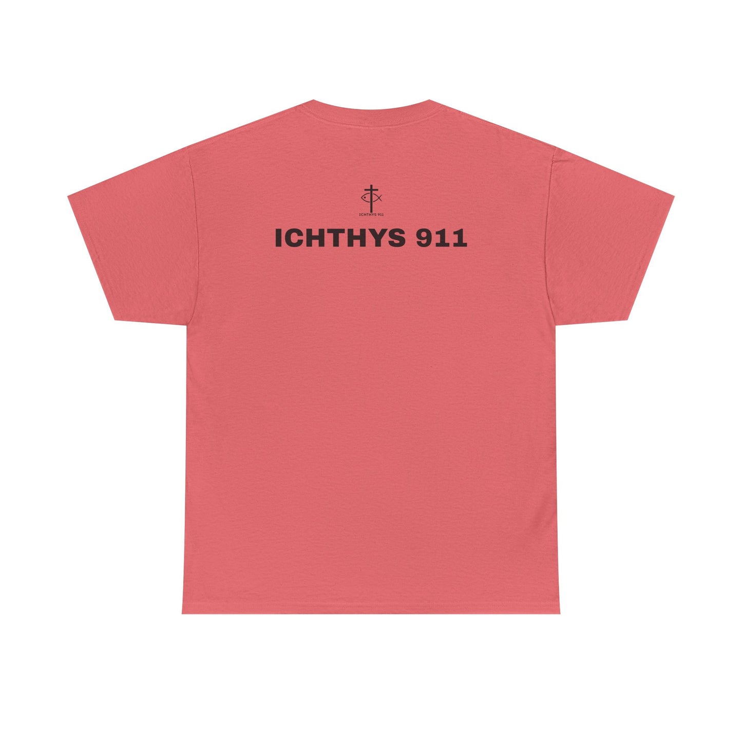 ICHTHYS 911 - "Authentic Design" - Unisex T-Shirt - Heavy Cotton T-Shirt - Jesus Fish - Men's T-Shirt - Women T-Shirt Christian Faith - Unisex Clothing
