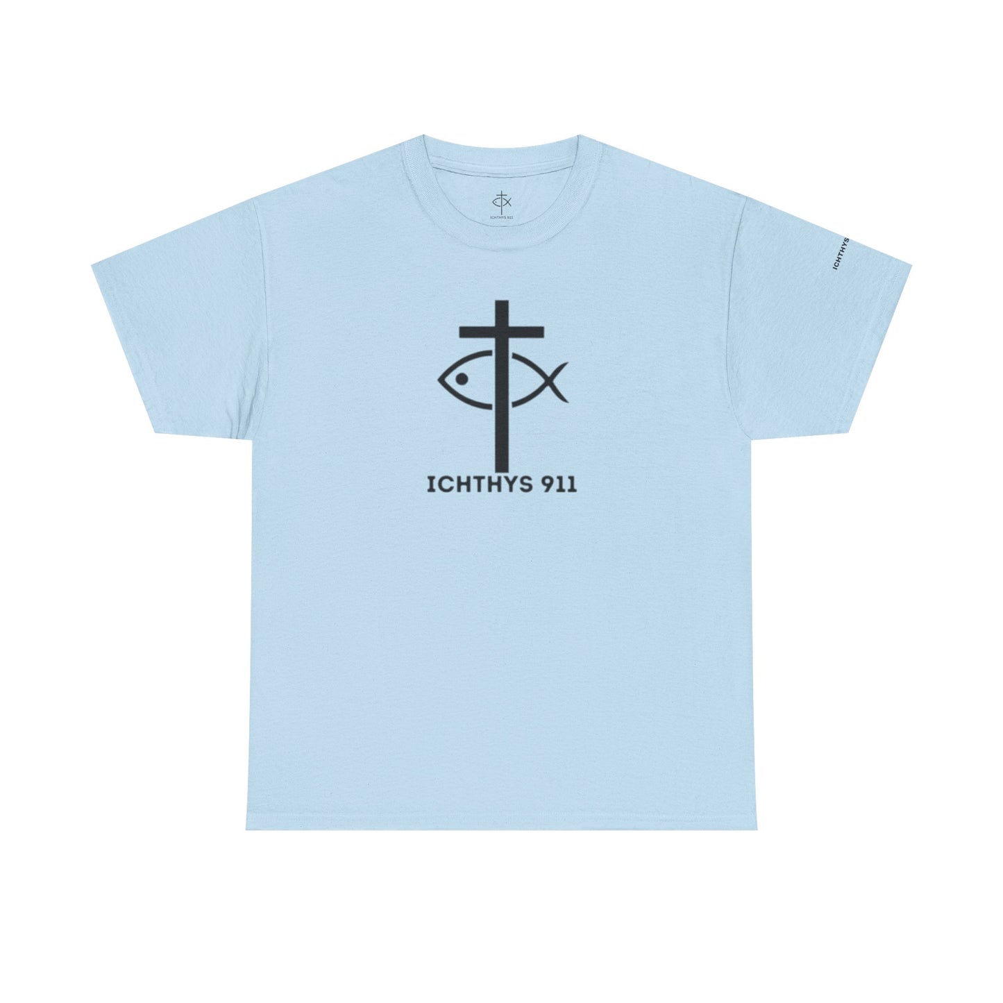 Authentic Design - Unisex T-Shirt - Heavy Cotton T-Shirt - Jesus Fish - Men's T-Shirt - Women T-Shirt Christian Faith - Unisex Clothing - ICHTHYS 911