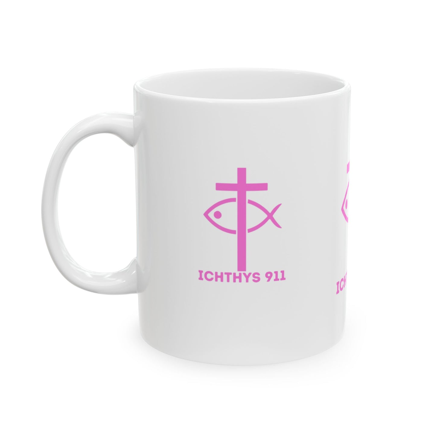 ICHTHYS 911 Ceramic Mug - Inspirational Christian Coffee Cup (11oz & 15oz) Jesus and coffee...winning