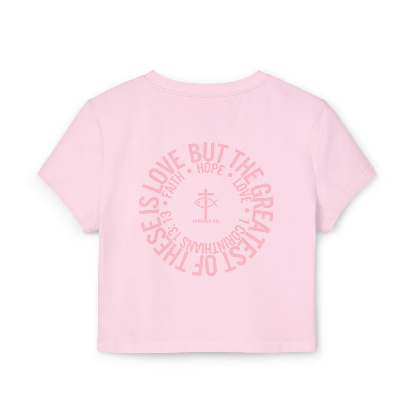 Faith Hope Love Women's Baby Tee - Inspirational Graphic Crop Top