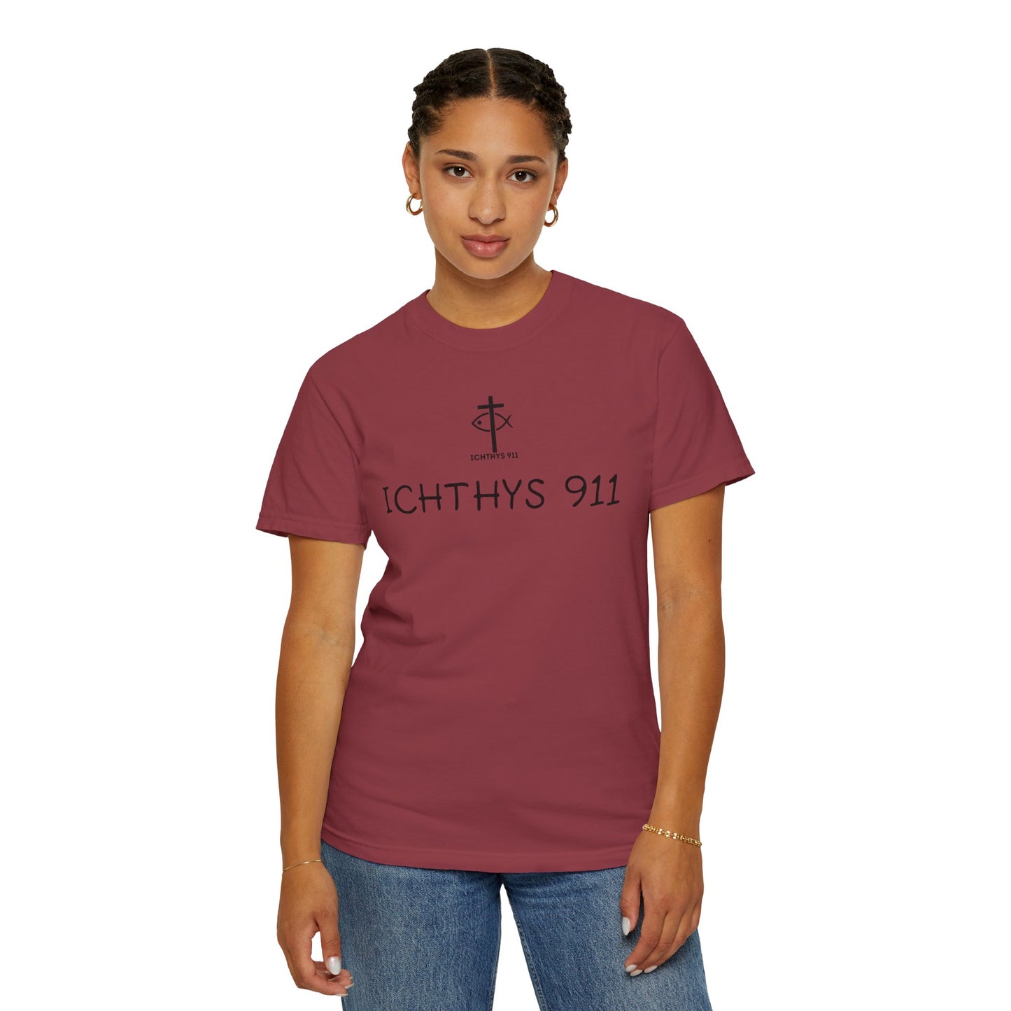 ICHTHYS 911 - "Authentic - Reverse" Black Font - Unisex T - Women T - Men T -Christian Tee - Faith-Inspired Shirt - Christian Fashion - Wear Your Faith