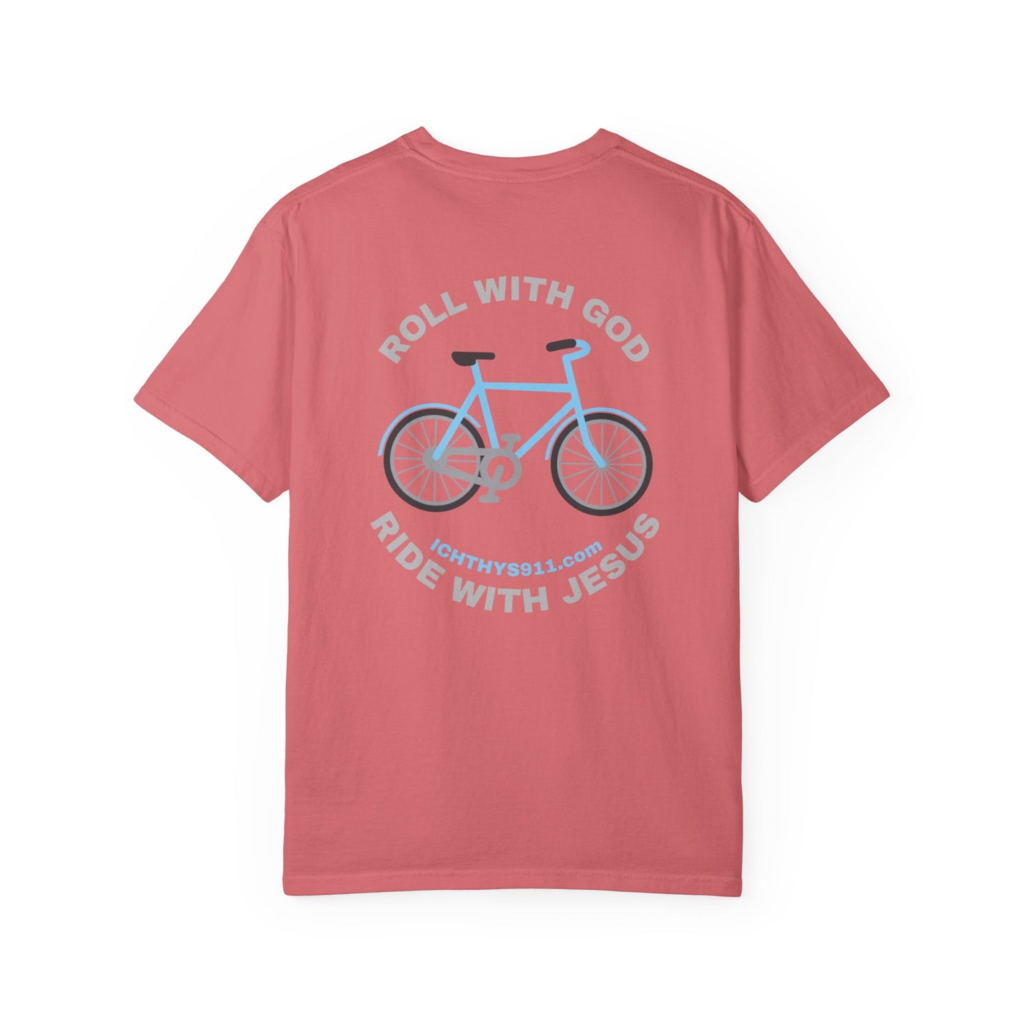 "Roll With God Ride With Jesus" - Silver Font - Unisex T- Shirt - Medium Weight 100% Cotton - Summer T - Men T- Shirt - Women T-Shirt - Christian T-Shirt - ICHTHYS 911