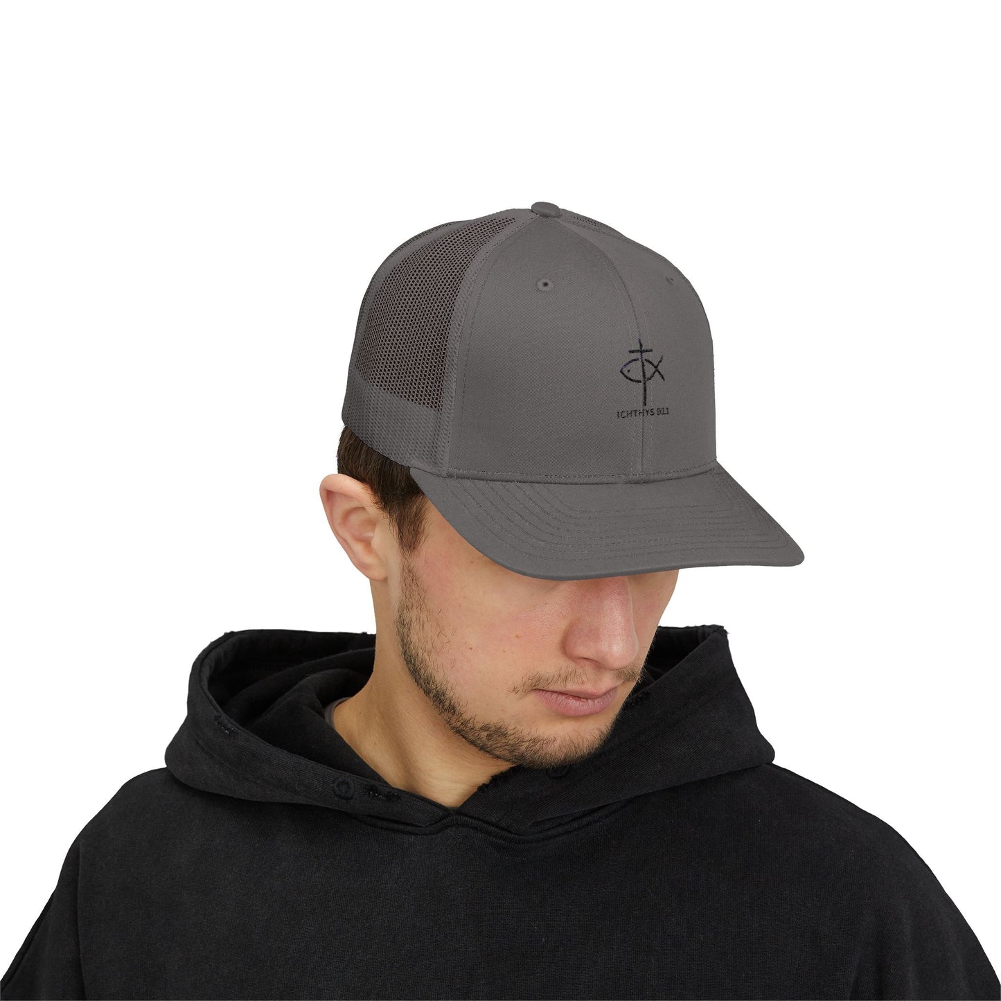 Ichthys 911 Snapback Trucker Cap - Stylish Faith-Inspired Hat