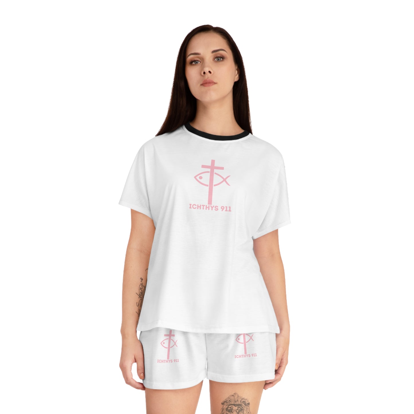 ICHTYHS 911 - Christian Short Pajama Set for Women - Soft & Comfortable Sleepwear