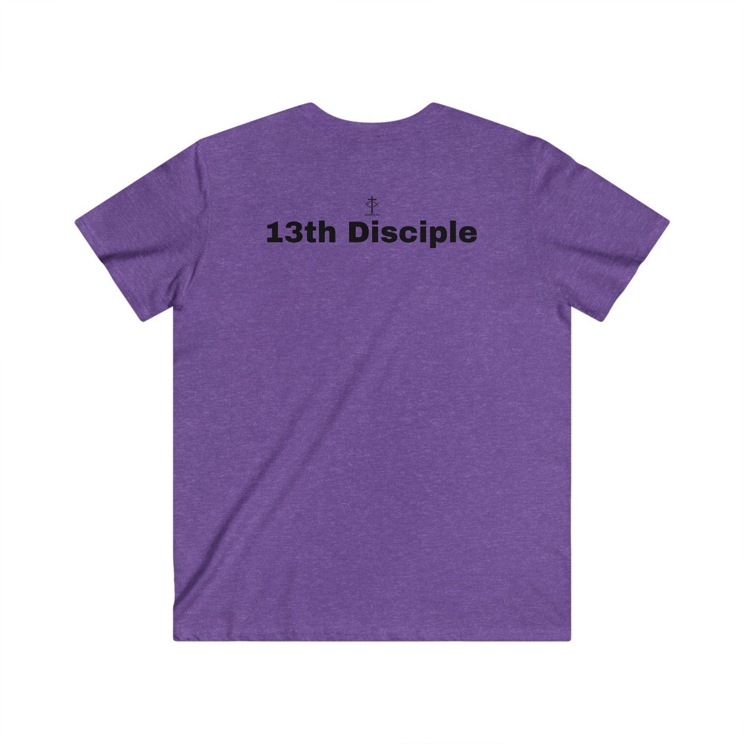 13th Disciple Collection - Men's Fitted V-Neck - Short Sleeve T - Shirt - Faith-Inspired - Christian - Black Font - ICHTHYS 911