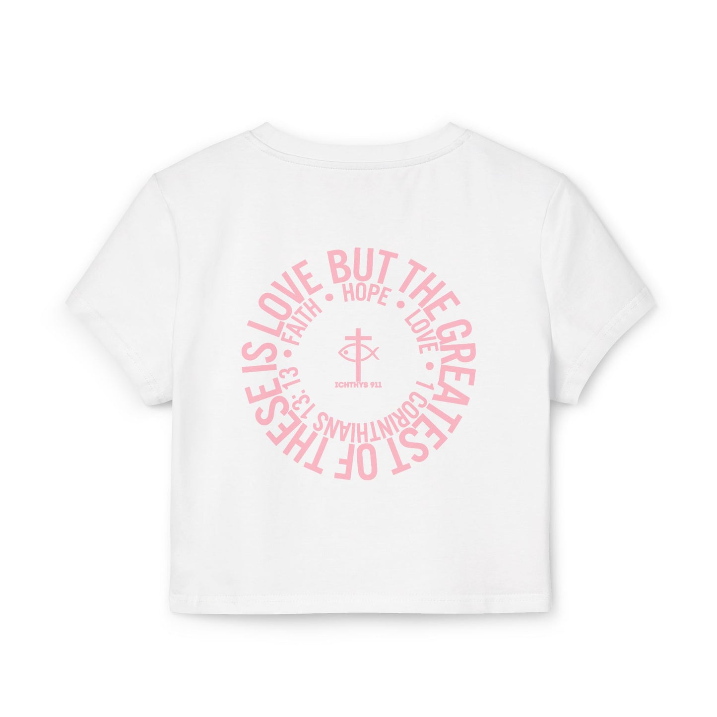 Faith Hope Love Women's Baby Tee - Inspirational Graphic Crop Top