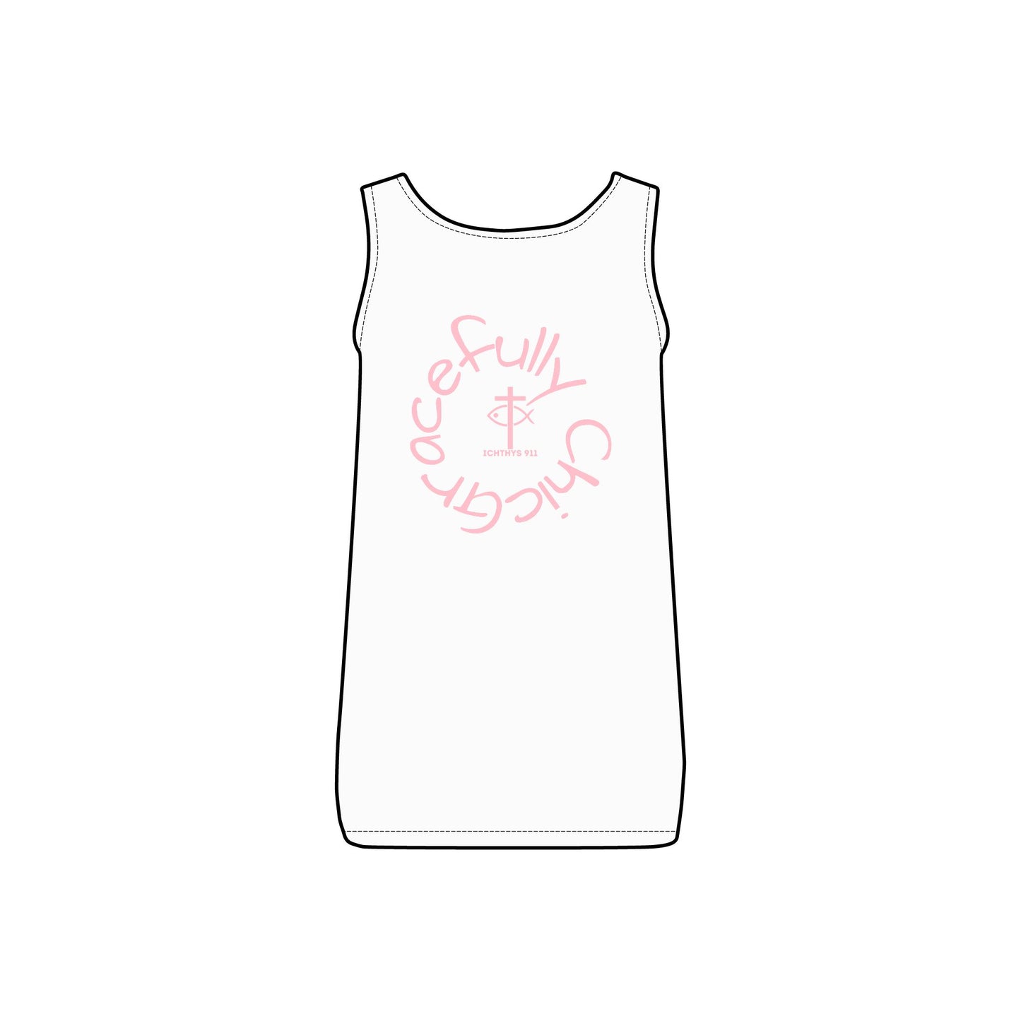 Gracefully Chic - Comfortable Women's Micro Ribbed Tank with Inspirational Design - Slim fit - Featuring exclusive ICHTHYS 911 Logo