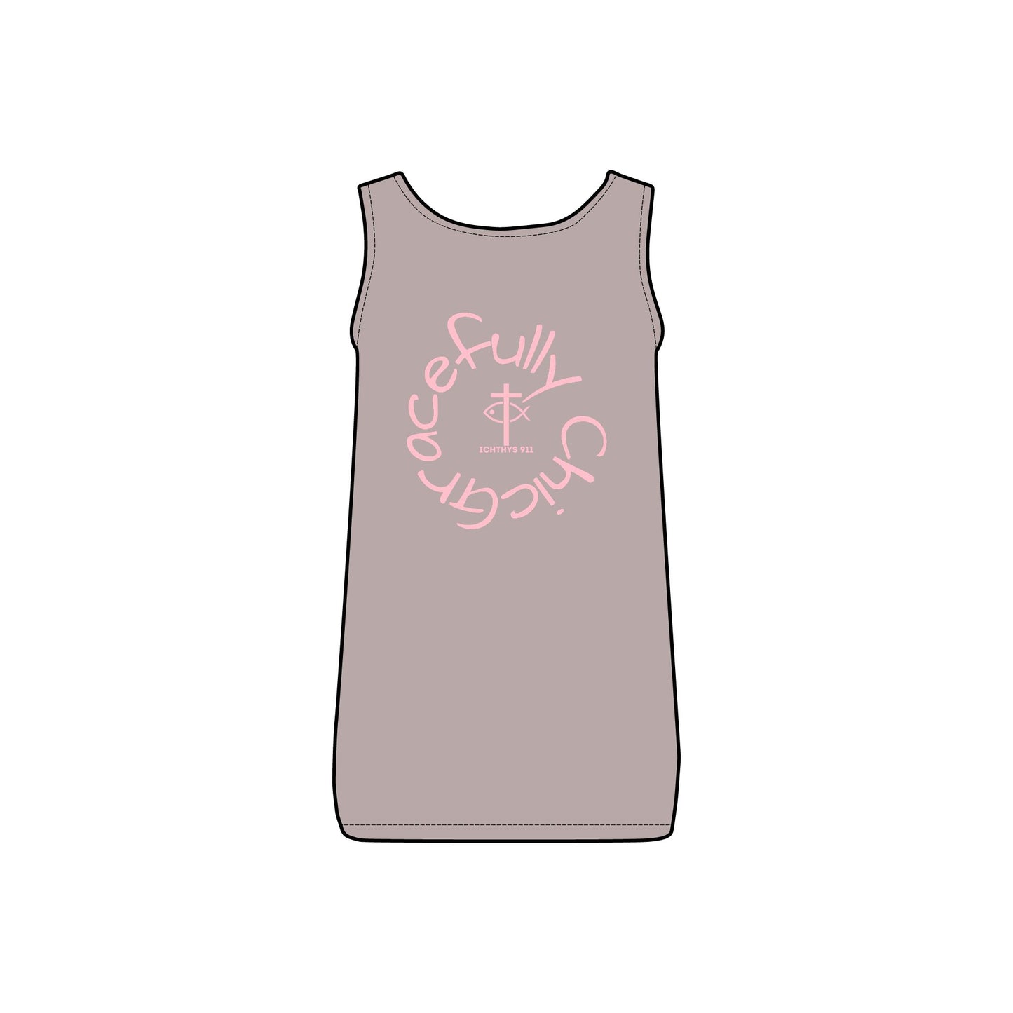 Gracefully Chic - Comfortable Women's Micro Ribbed Tank with Inspirational Design - Slim fit - Featuring exclusive ICHTHYS 911 Logo