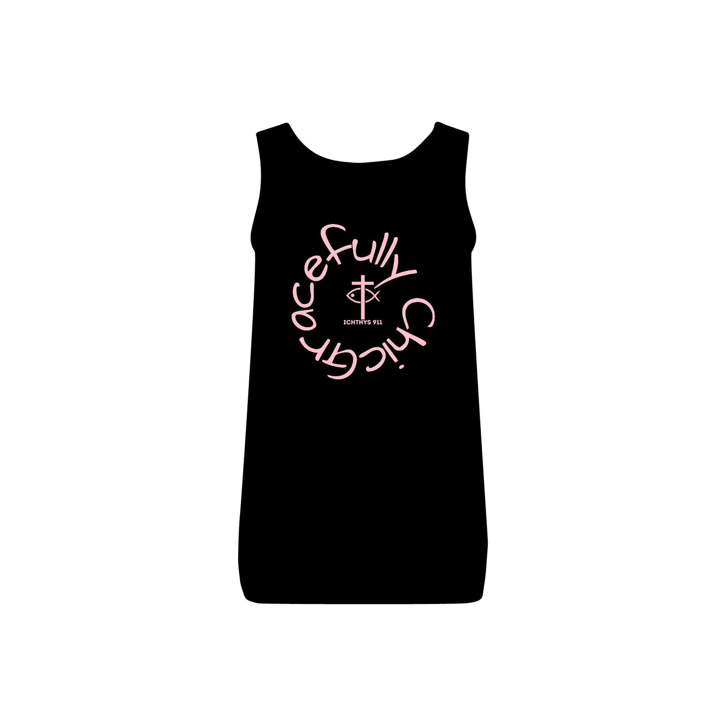 Gracefully Chic - Comfortable Women's Micro Ribbed Tank with Inspirational Design - Slim fit - Featuring exclusive ICHTHYS 911 Logo