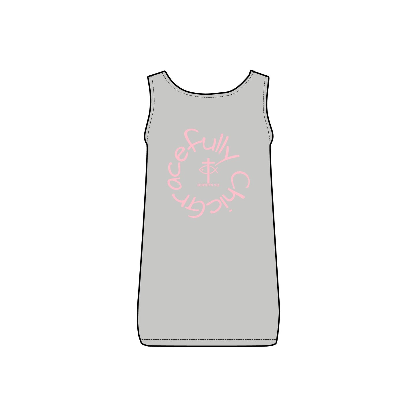 Gracefully Chic - Comfortable Women's Micro Ribbed Tank with Inspirational Design - Slim fit - Featuring exclusive ICHTHYS 911 Logo