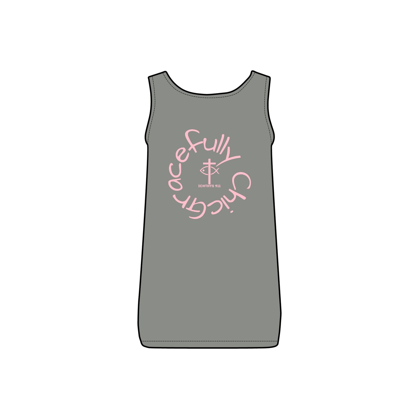 Gracefully Chic - Comfortable Women's Micro Ribbed Tank with Inspirational Design - Slim fit - Featuring exclusive ICHTHYS 911 Logo