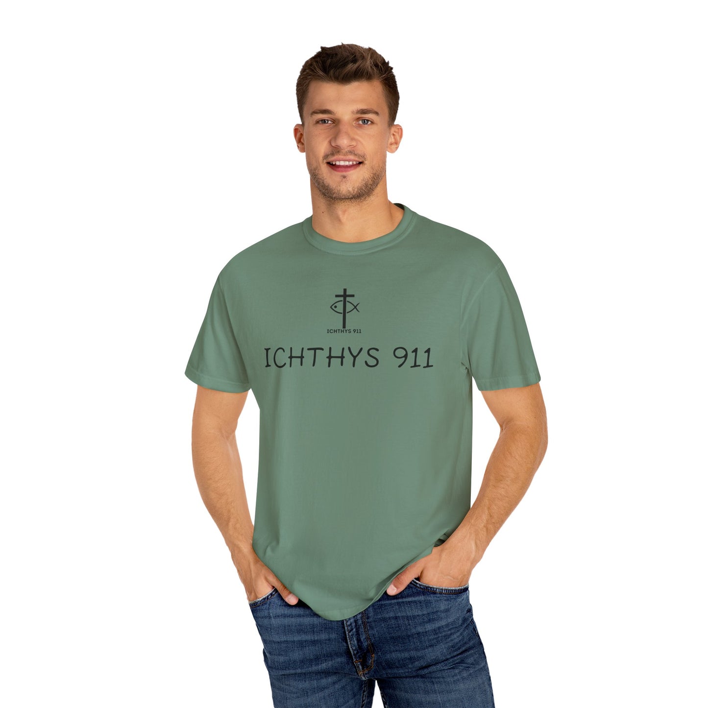 ICHTHYS 911 - "Authentic - Reverse" Black Font - Unisex T - Women T - Men T -Christian Tee - Faith-Inspired Shirt - Christian Fashion - Wear Your Faith