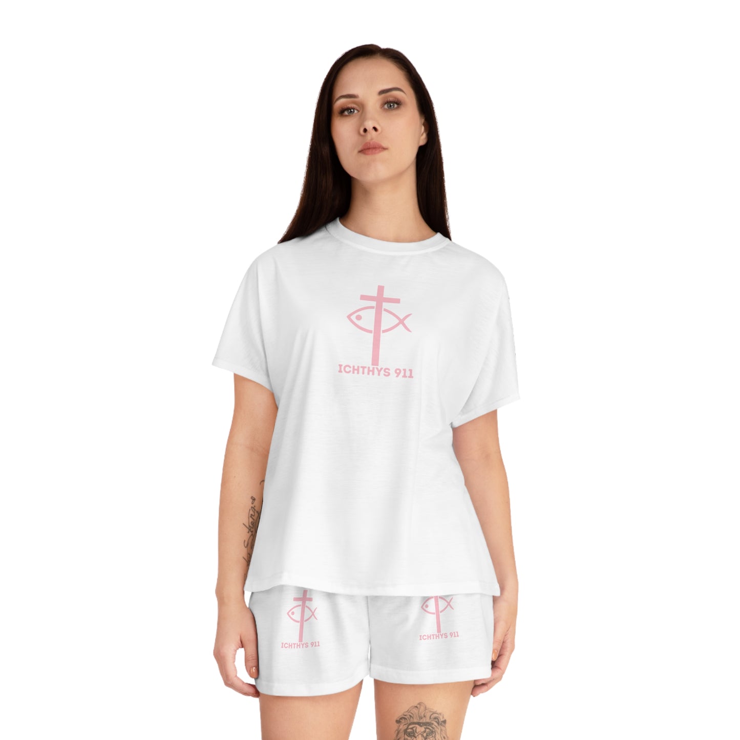 ICHTYHS 911 - Christian Short Pajama Set for Women - Soft & Comfortable Sleepwear