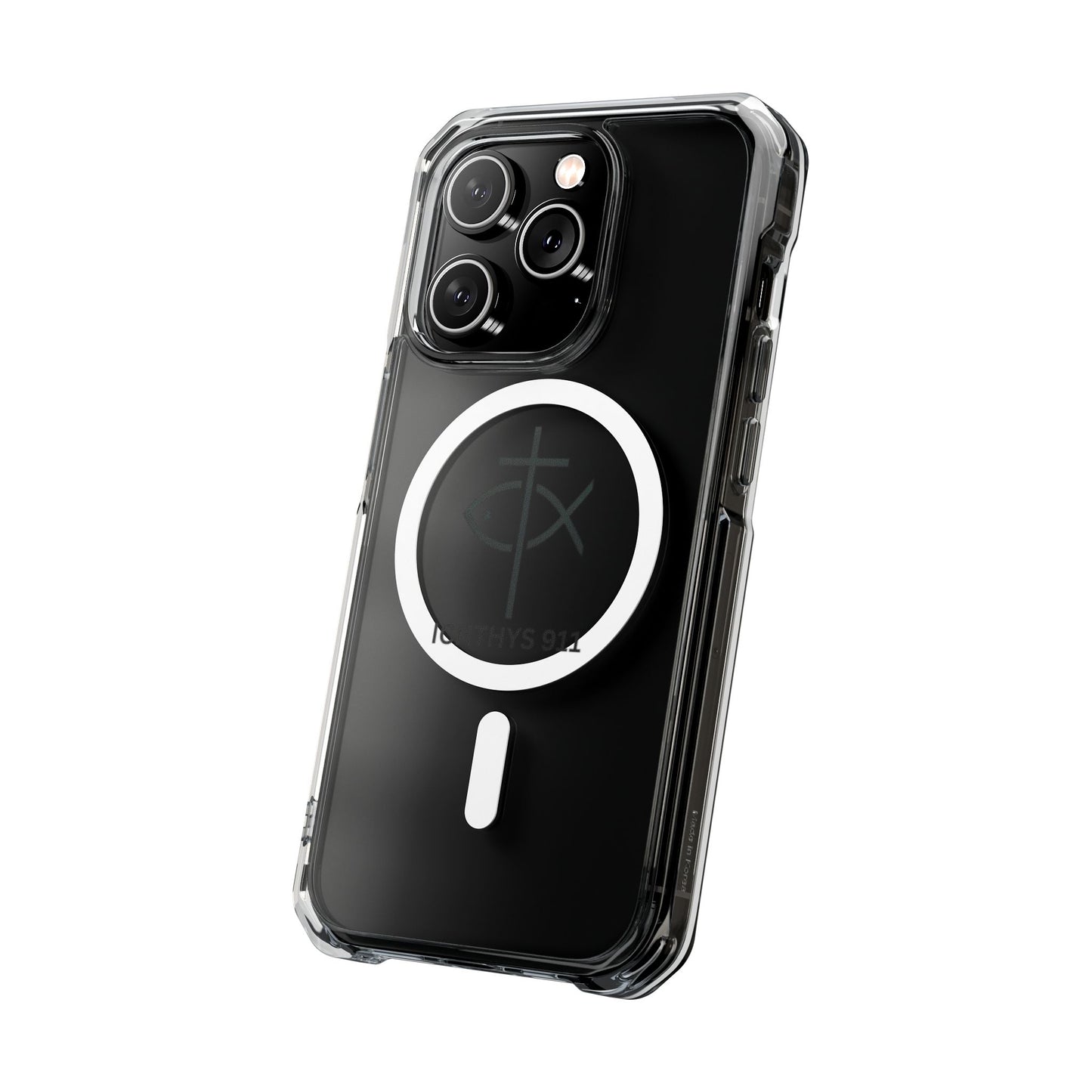 Magnetic Clear Case with Faith Symbol - Durable iPhone Protection