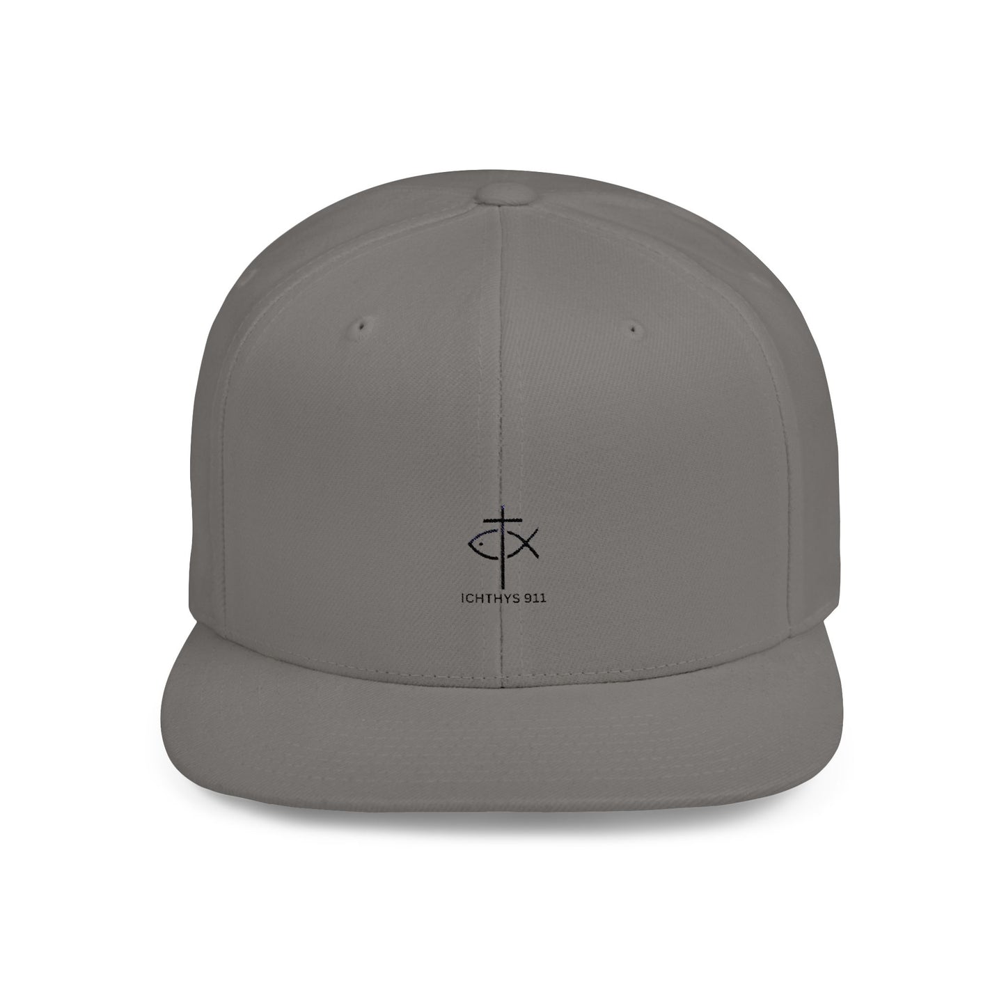 Stylish Ichthys 911 Flat Bill Snapback Cap - Perfect for Casual Wear and Faith-Based Events
