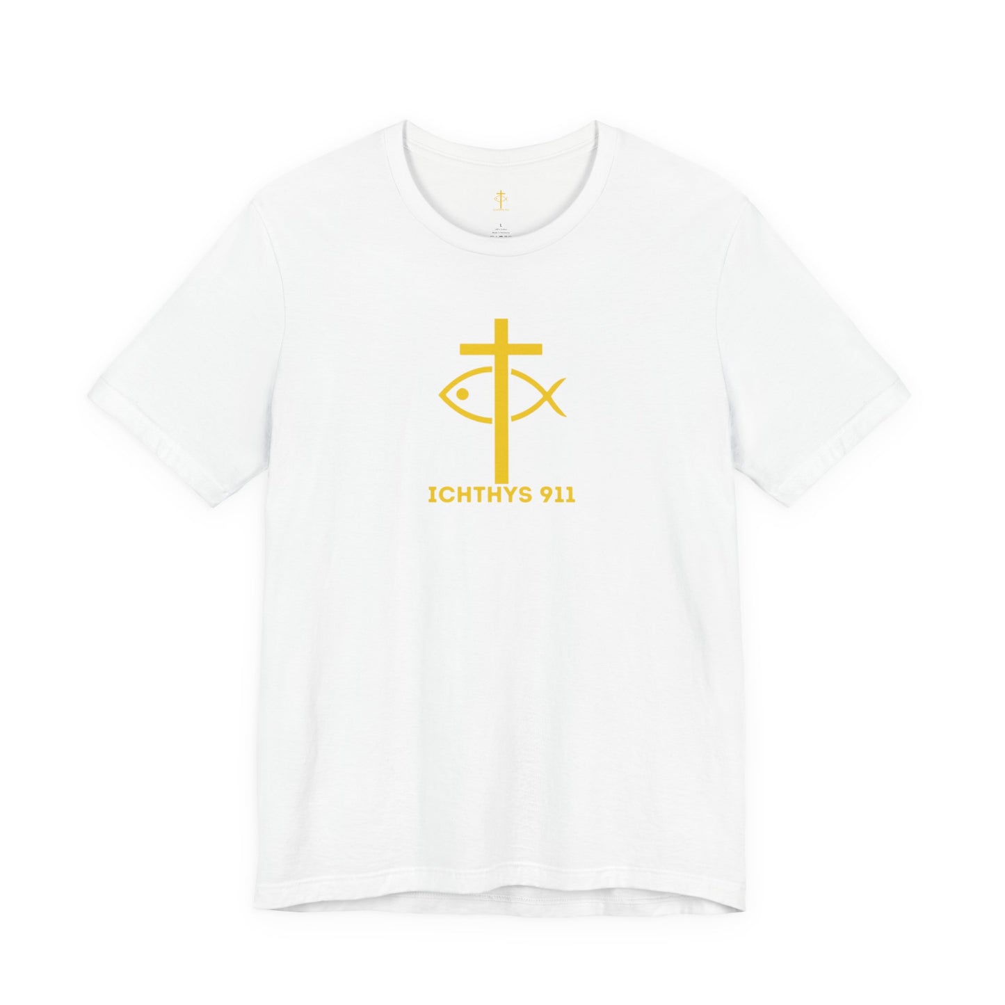 "Roll With God Ride With Jesus" - Gold Font - Unisex T- Shirt - Lightweight 100% Cotton - Summer T - Arm Form Fitting - Men T- Shirt - Women T-Shirt - Christian T-Shirt - ICHTHYS 911