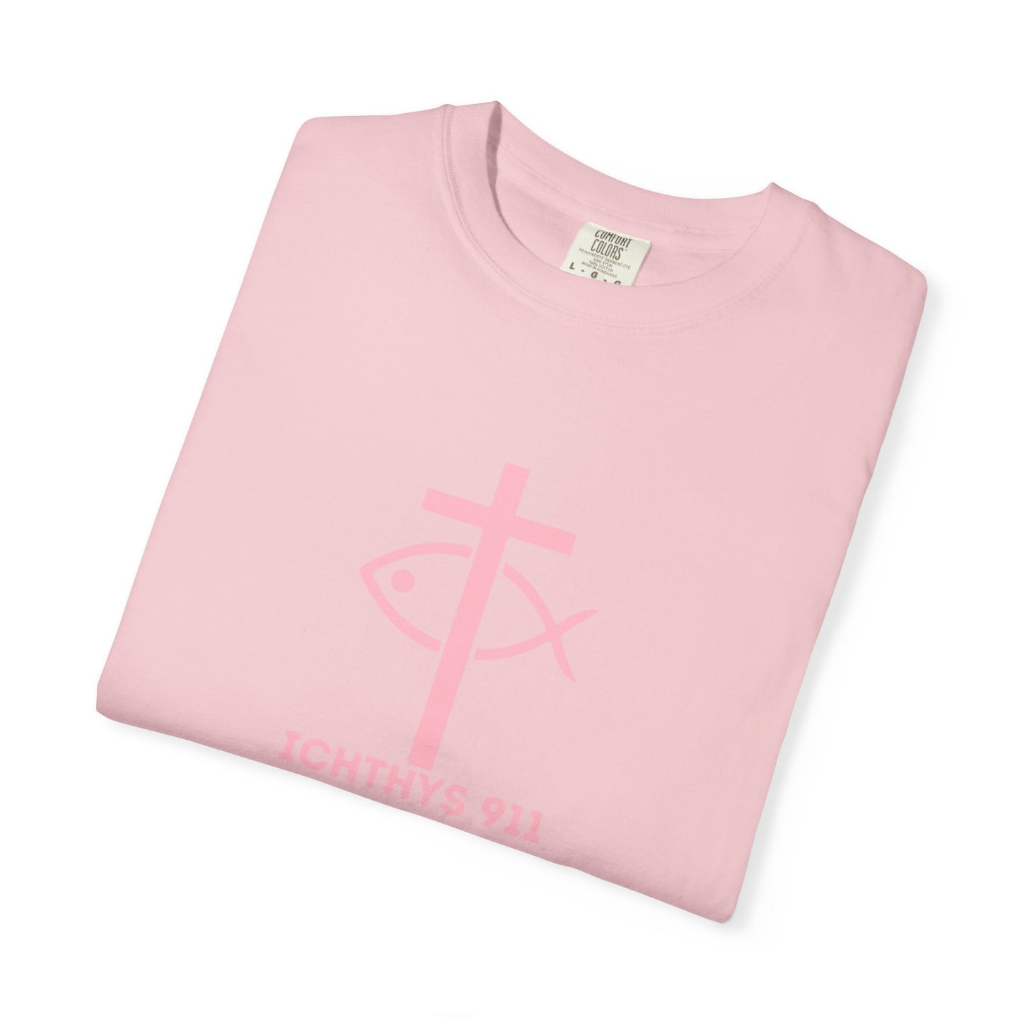 13th Disciple Collection - Christian Streetwear T-Shirt – Jesus Gym & Faith Fashion, Unisex Garment-Dyed T-Shirt Soft Pink Font - Men T-Shirt, Women T-shirt, ICHTHYS 911