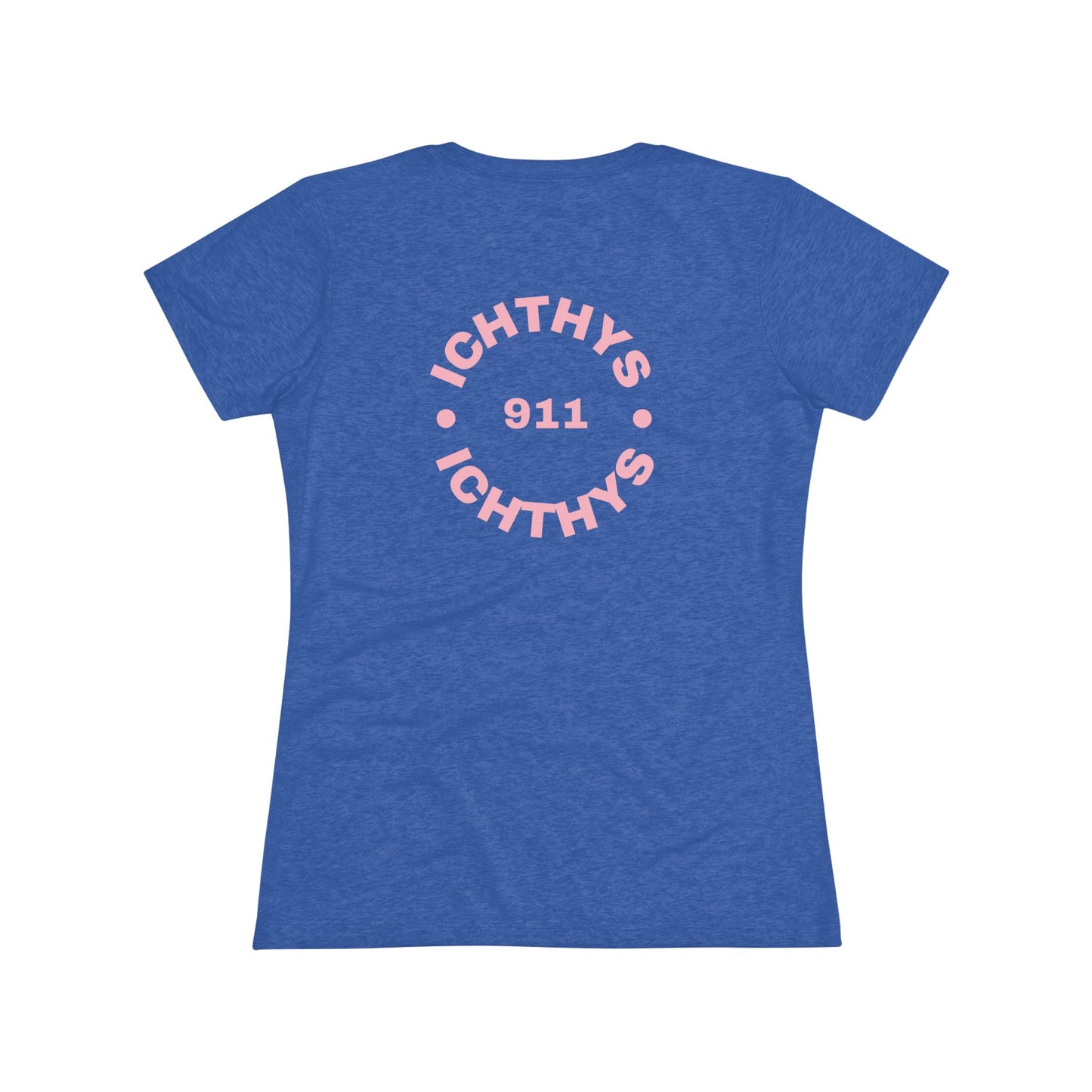 "IC Round Collection" Pink Font - Inspirational Women's Triblend Tee - Women T-Shirt - 50% polyester, 25% cotton, 25% rayon