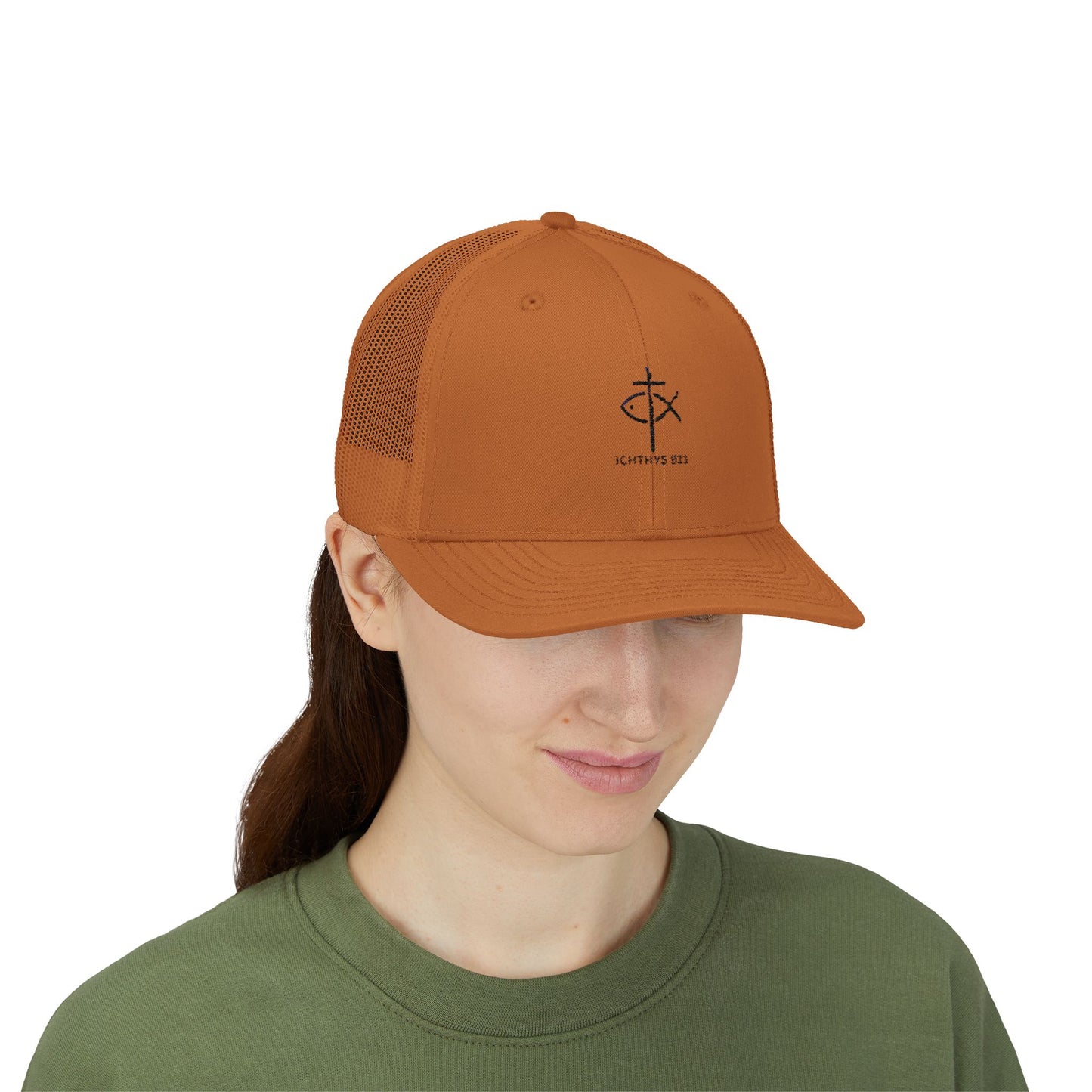 Ichthys 911 Snapback Trucker Cap - Stylish Faith-Inspired Hat