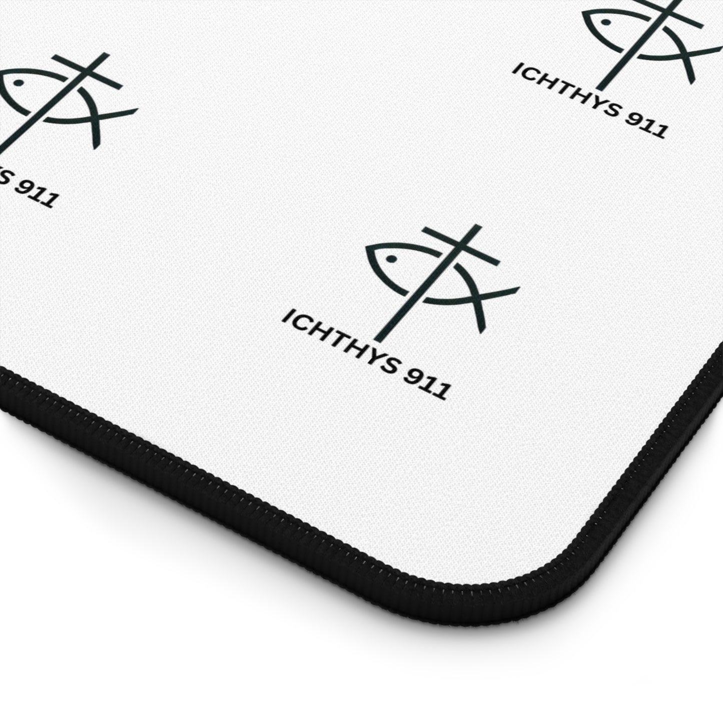 Personalized Black Desk Mat with Monogram Design - Stylish Office Accessory for Creatives