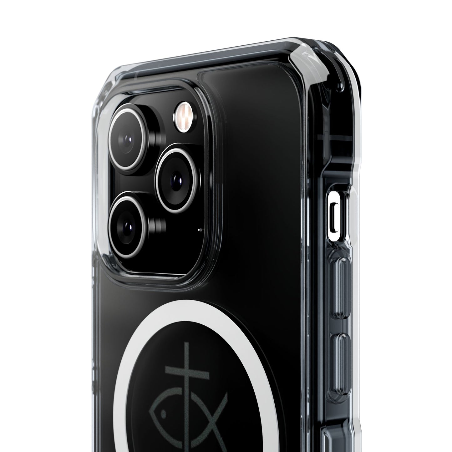 Magnetic Clear Case with Faith Symbol - Durable iPhone Protection