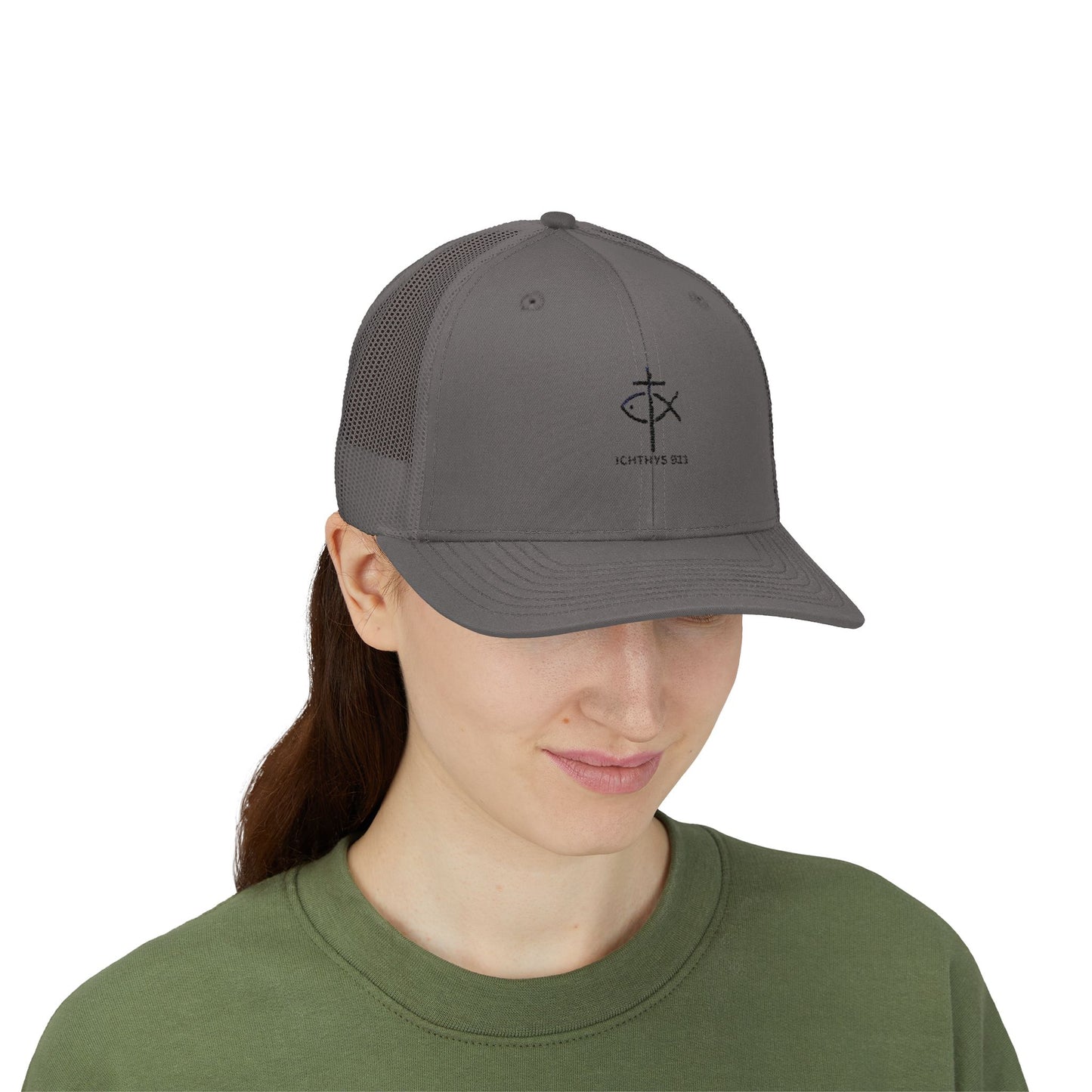 Ichthys 911 Snapback Trucker Cap - Stylish Faith-Inspired Hat