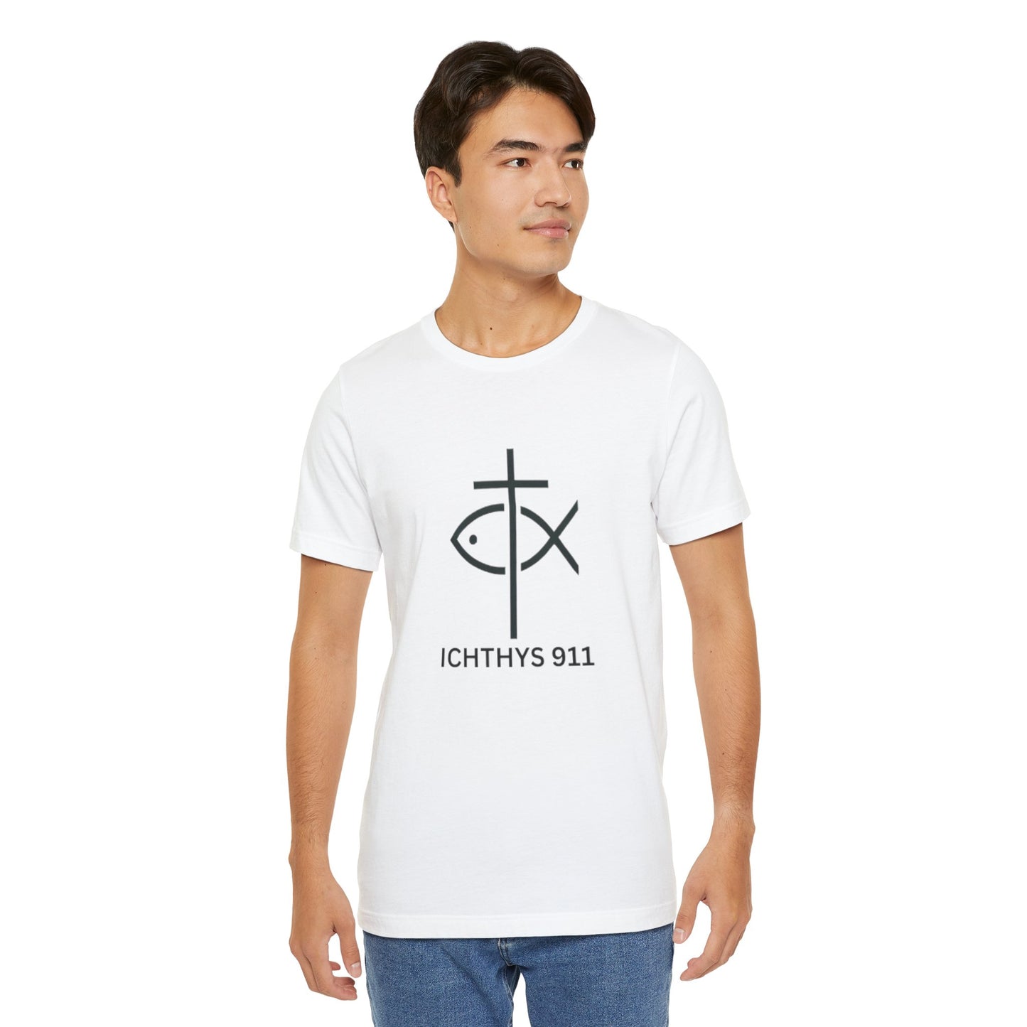 ICHTHYS 911 - Lightweight fabric - Unisex - 100% Airlume combed and ring-spun cotton - Light weight T-Shirt - Faith & Strength
