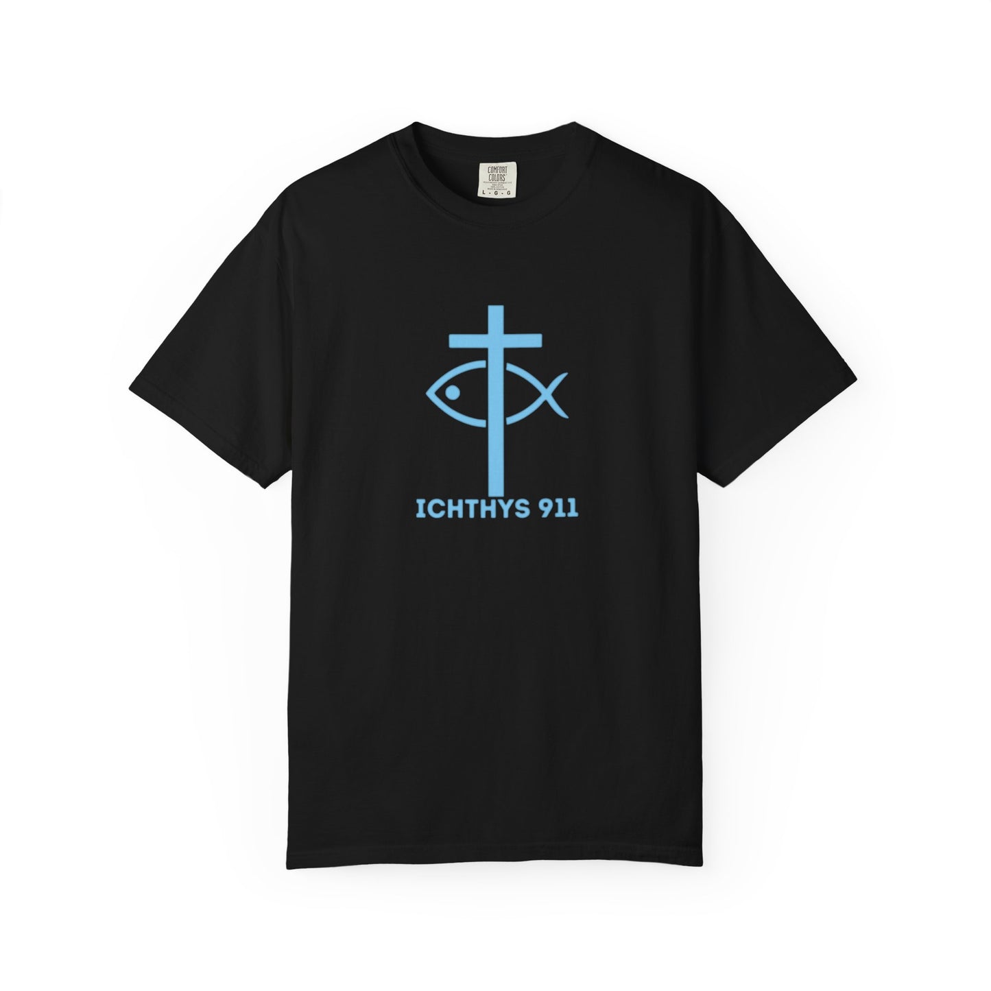 Strength Through Christ Philippians 4:13 - Blue Font - Unisex Garment Dyed T- Shirt - 100% US Cotton -Men T-Shirt - Women T-Shirt- Christian Activewear