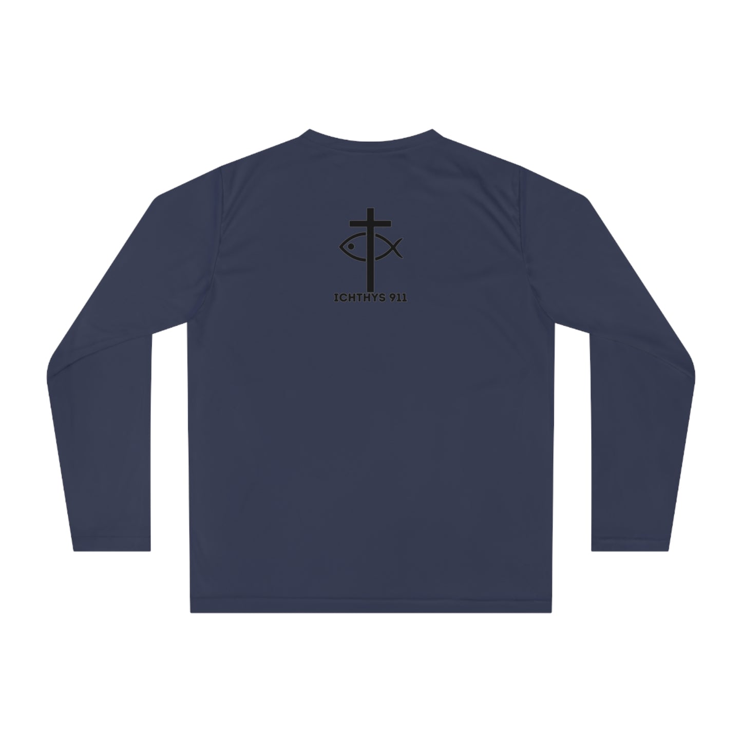 ICHTHYS 911 "Faith Driven" Unisex Performance Long Sleeve Shirt - 100% Moisture-Wicking Poly - UPF30+ Sun Protection - Men Shirt - Women Shirt - Christian Activewear