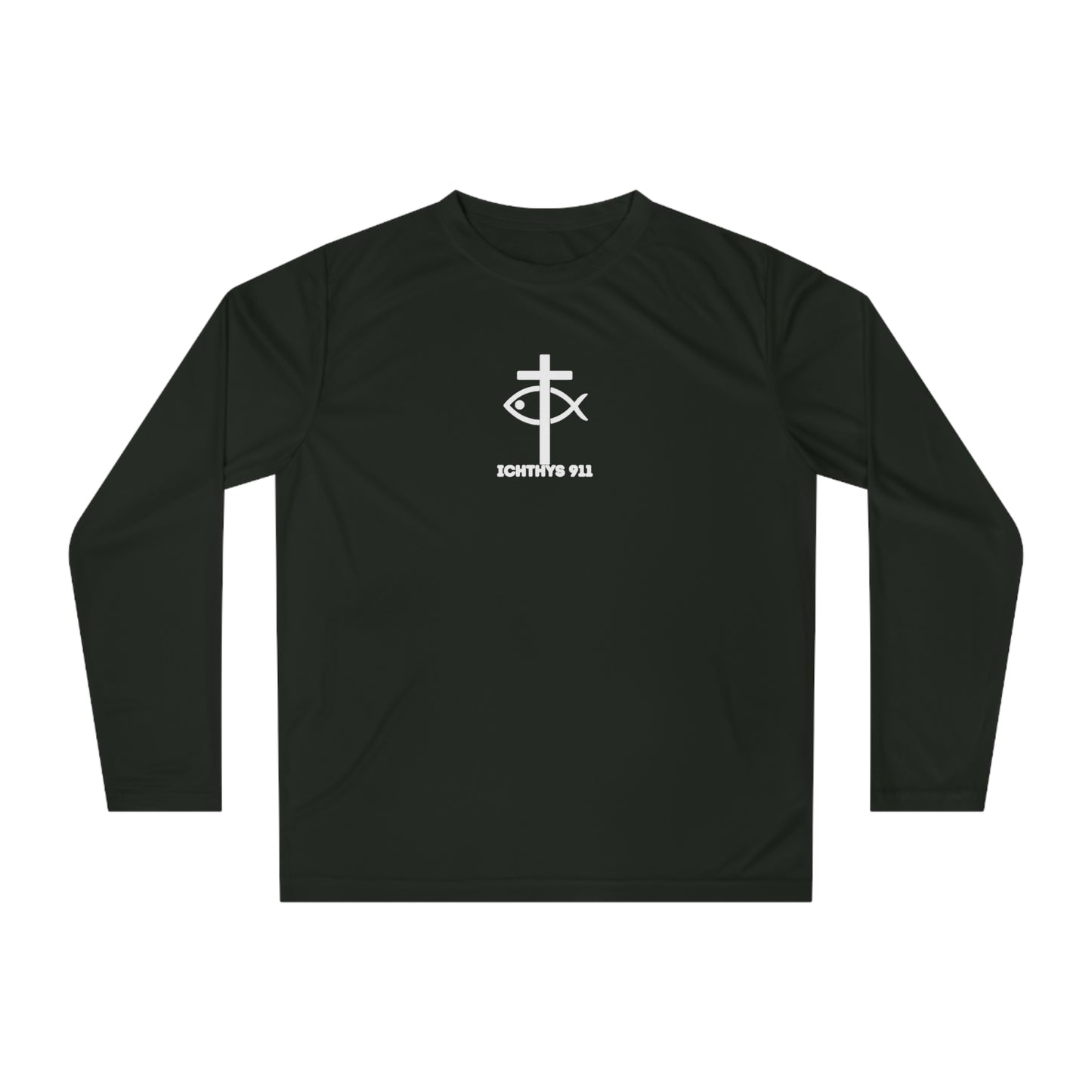 ICHTHYS 911 "13th Disciple Collection" 100% Moisture-Wicking Polyester - Athletic Fit - Unisex - Men - Women - Performance Long Sleeve Shirt - Christian Activewear