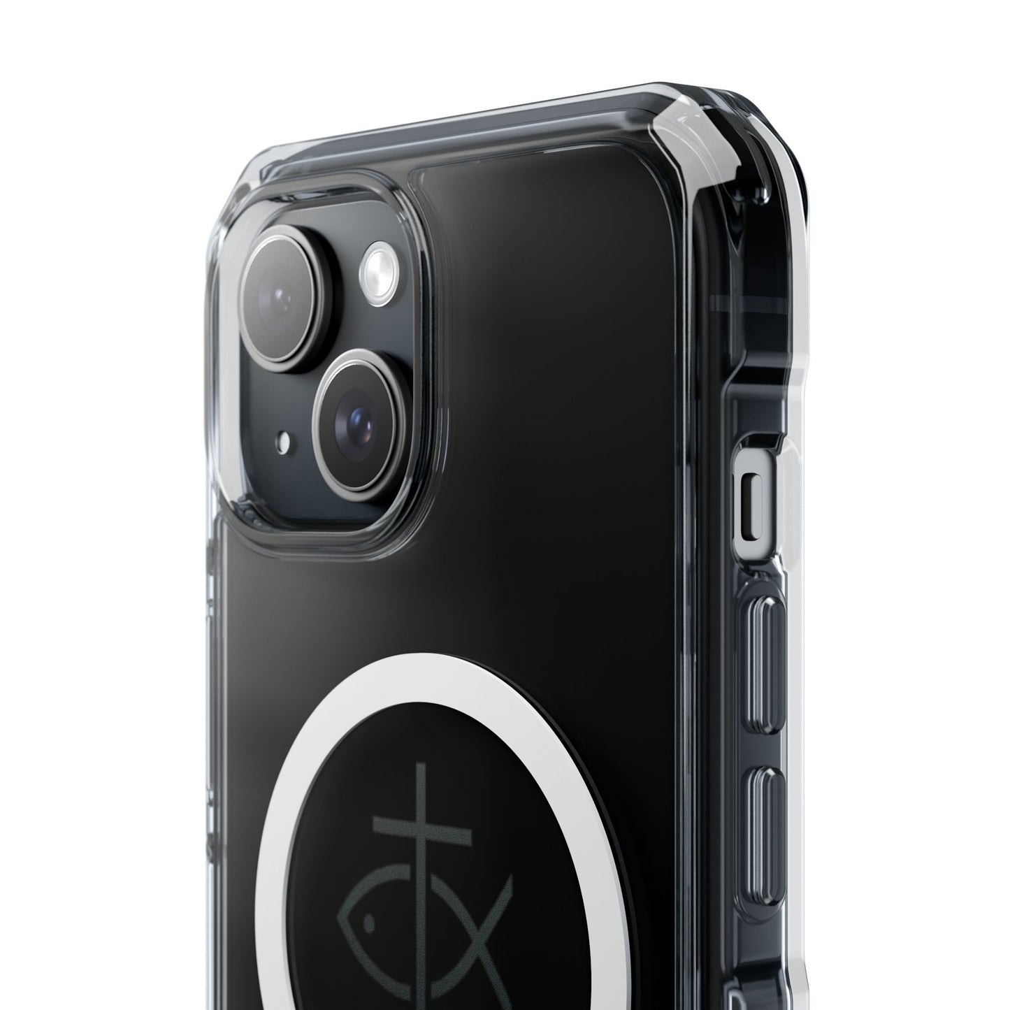 Magnetic Clear Case with Faith Symbol - Durable iPhone Protection