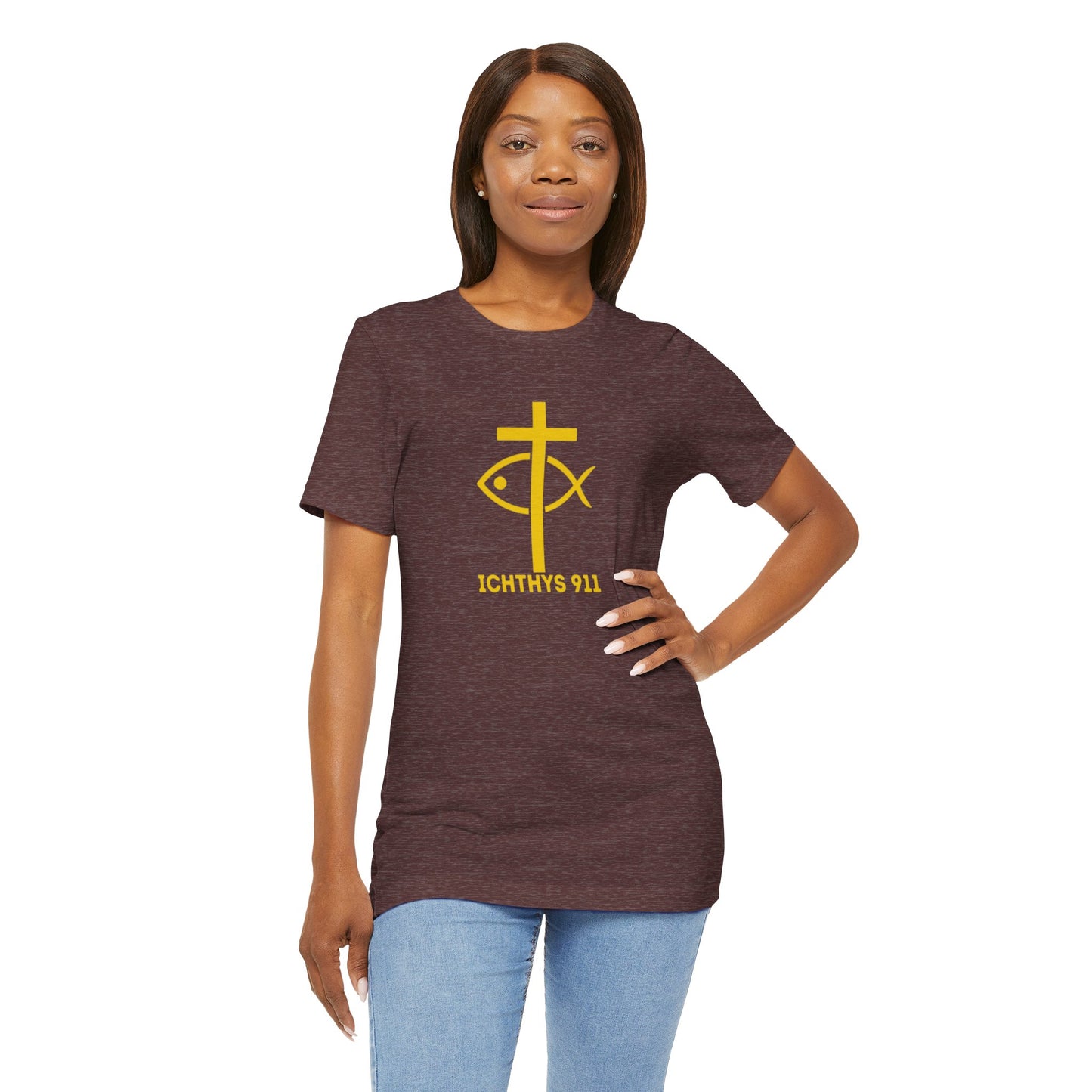 "Roll With God" - Unisex T- Shirt - Lightweight 100% Cotton - Summer T - Arm Form Fitting - Men T- Shirt - Women T-Shirt - Christian T-Shirt - Love Like Jesus - ICHTHYS 911 Design