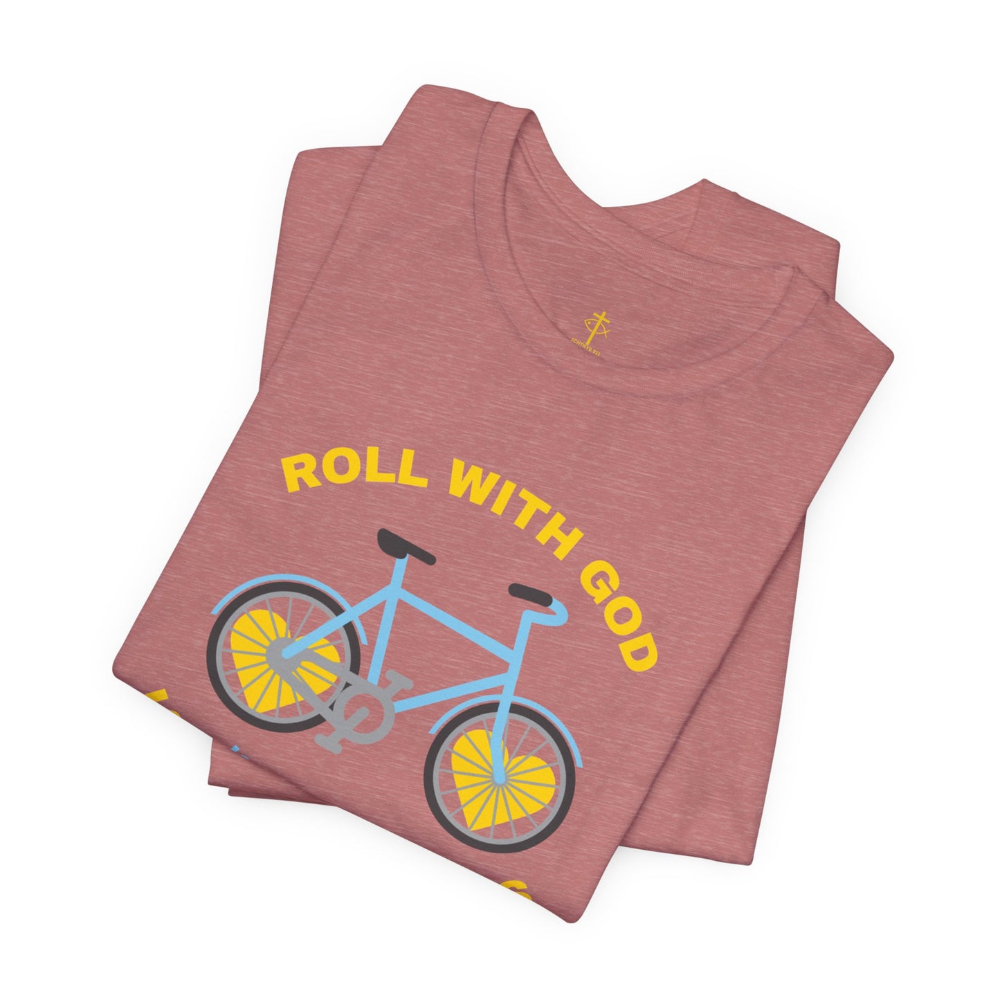 ICHTHYS 911 - "Roll With God Love Like Jesus" - Reverse Design - Unisex T- Shirt - Lightweight 100% Cotton - Summer T - Arm Form Fitting - Men T- Shirt - Women T-Shirt - Christian T-Shirt - Love Like Jesus