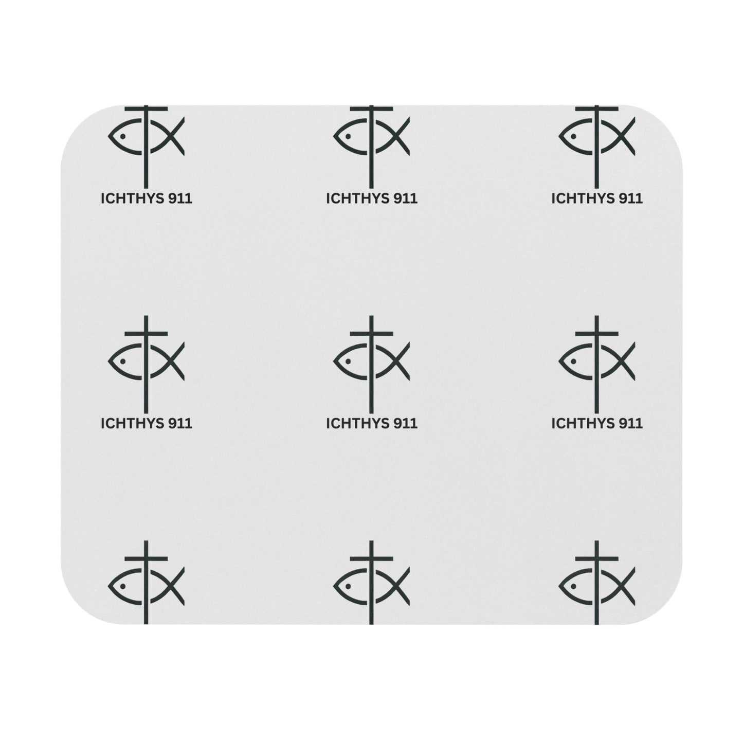 Christian Symbol Mouse Pad - ICHTHYS 911 Design