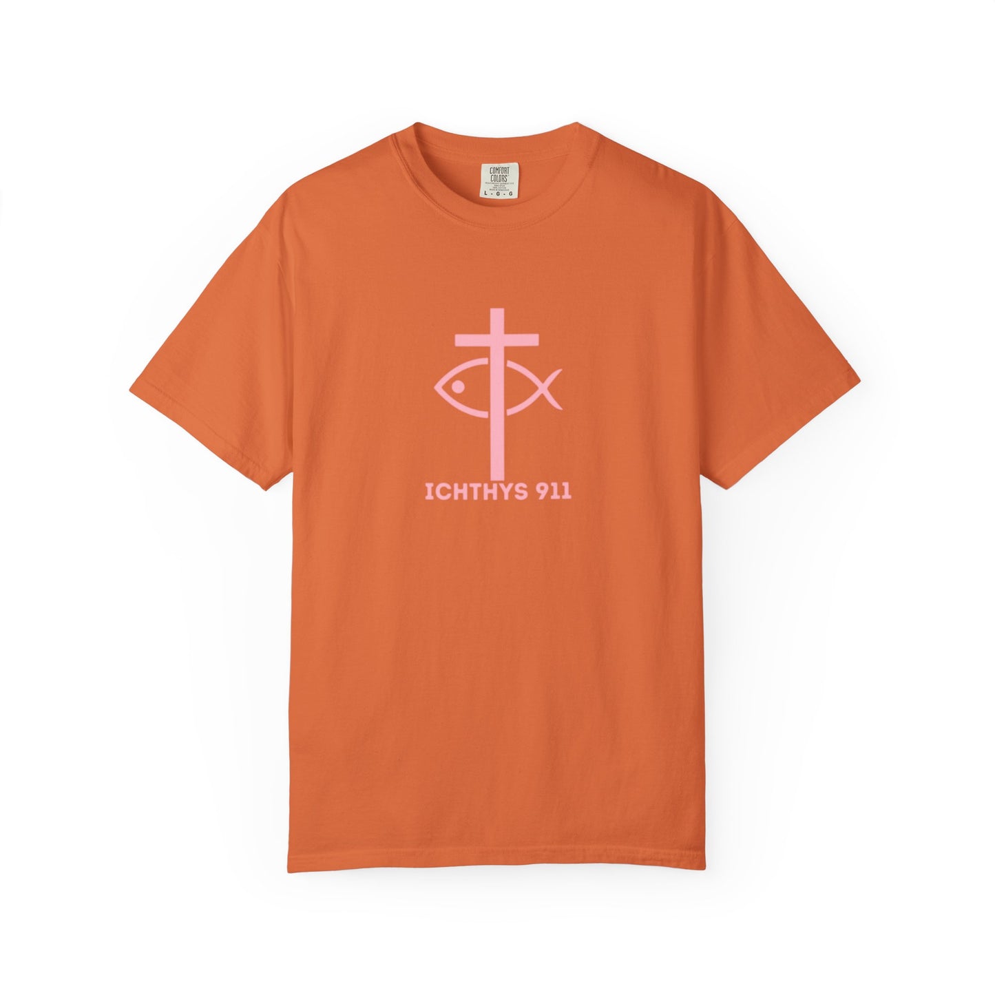 13th Disciple Collection - Christian Streetwear T-Shirt – Jesus Gym & Faith Fashion, Unisex Garment-Dyed T-Shirt Soft Pink Font - Men T-Shirt, Women T-shirt, ICHTHYS 911