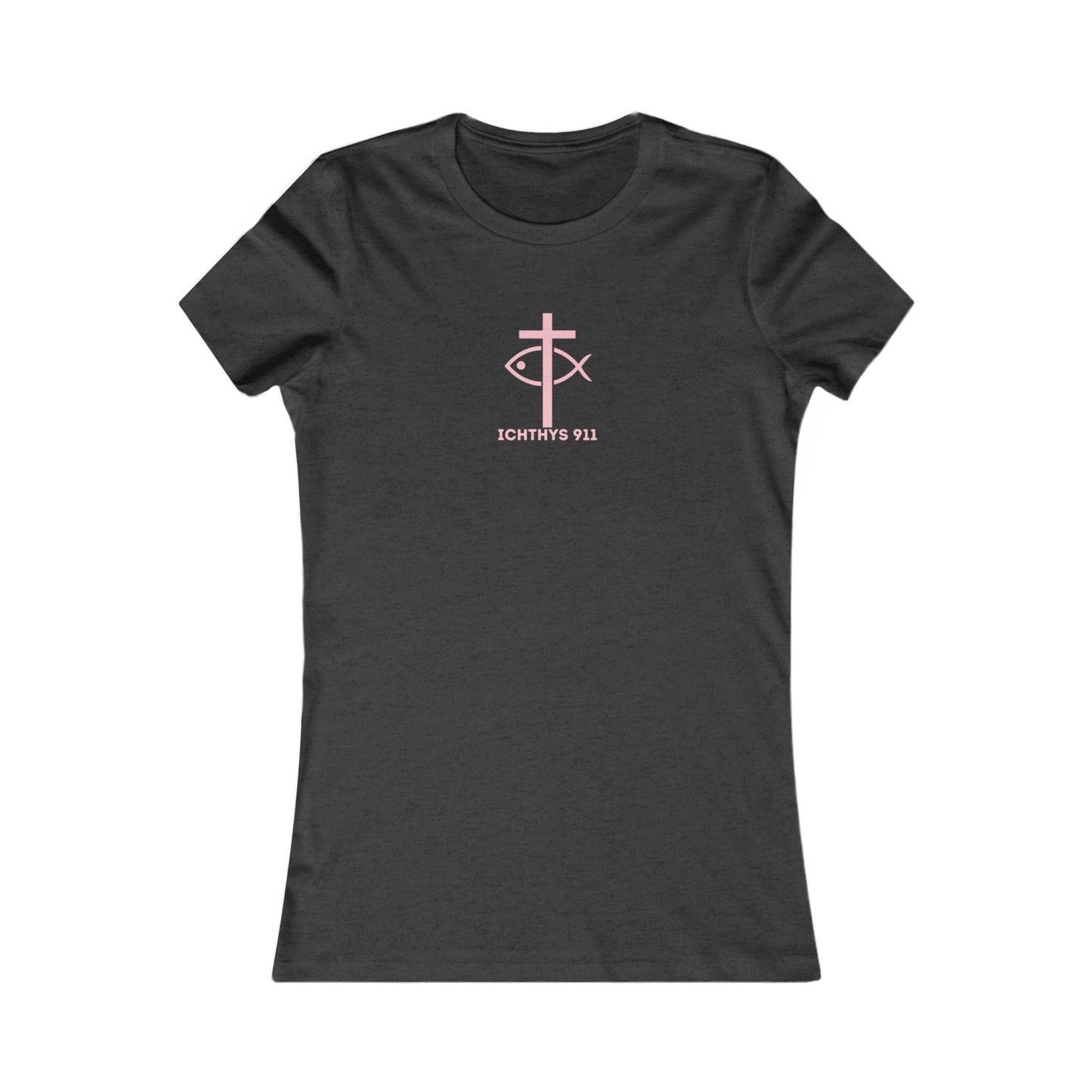 ICHTHYS 911 "Faith Hope Love" Inspirational Women's Favorite Tee - Love and Positivity Shirt - Slim Fit with Longer Body Length