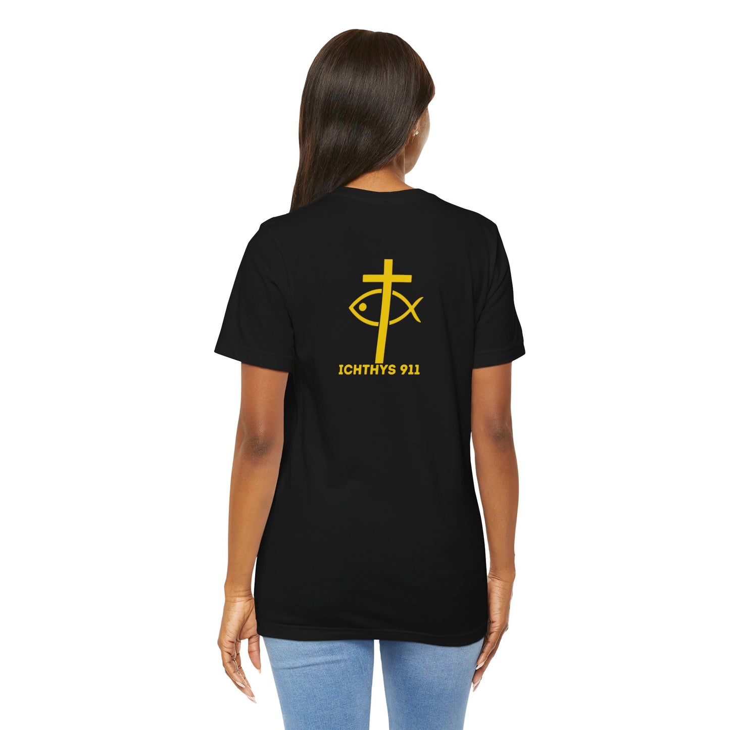 Roll With God Love Like Jesus - Reverse Design - Unisex T- Shirt - Lightweight 100% Cotton - Summer T - Arm Form Fitting - Men T- Shirt - Women T-Shirt - Christian T-Shirt - Love Like Jesus ICHTHYS 911