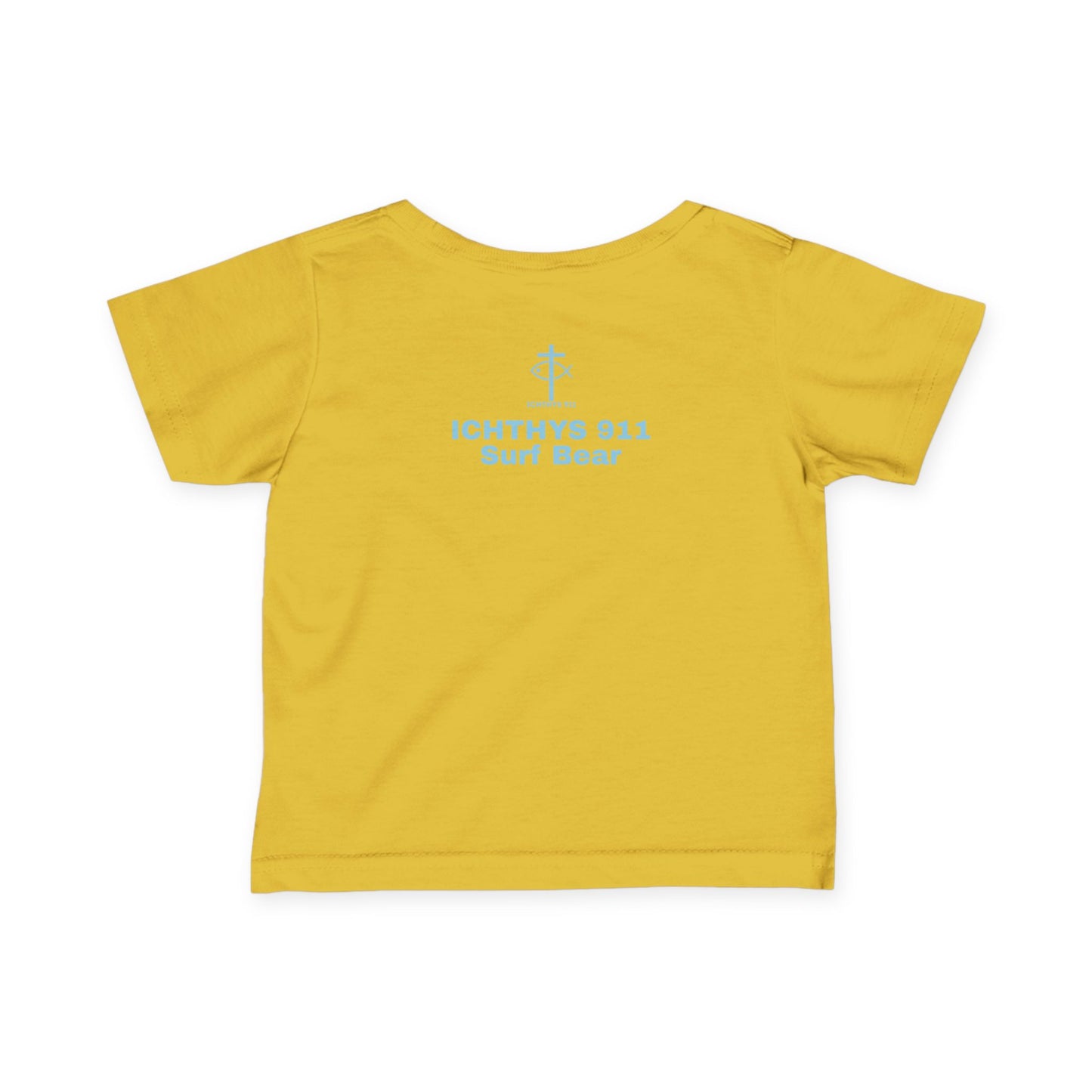 ICHTHYS 911 "Surf Bear" - Cute Surf Bear Infant Tee - Perfect for Beach Days & Summer Fun - Family Matching Shirts - See All Sizes - Adult to Infant-